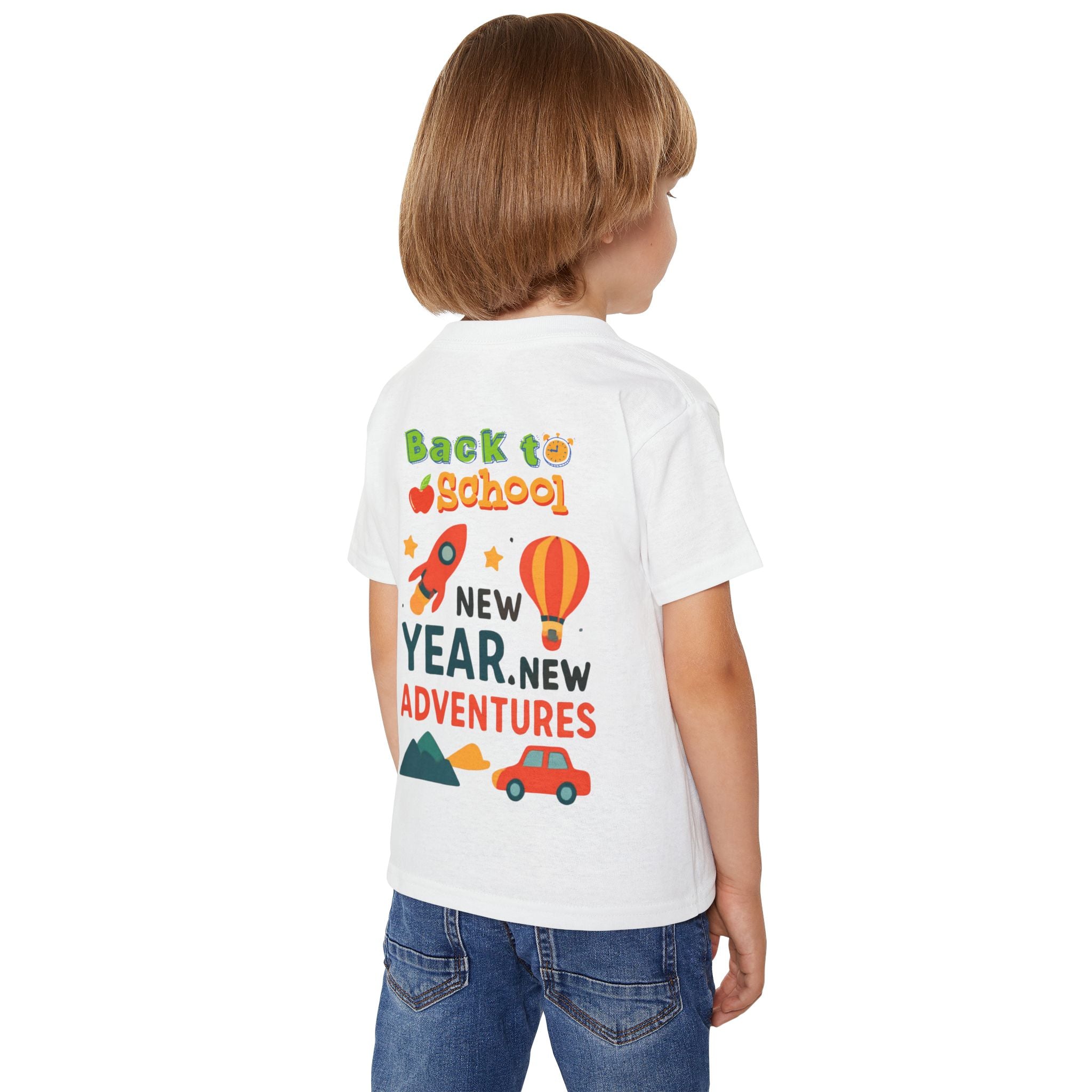 Toddler T‑Shirt — "Back to School: New Year, New Adventures" Cute Kids Graphic