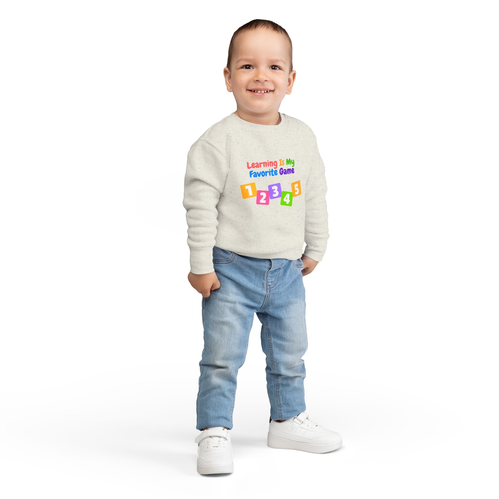 Learning Is My Favorite Game Toddler Sweatshirt – Colorful Numbers 1-5 Preschool Tee