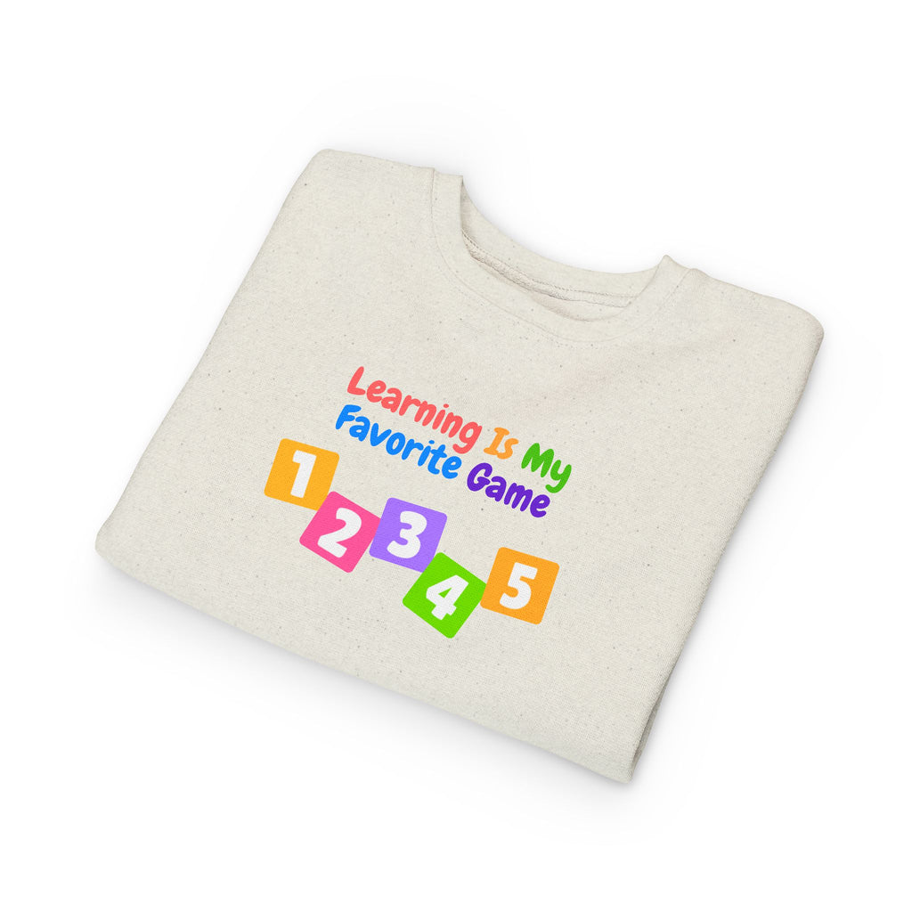Learning Is My Favorite Game Toddler Sweatshirt – Colorful Numbers 1-5 Preschool Tee