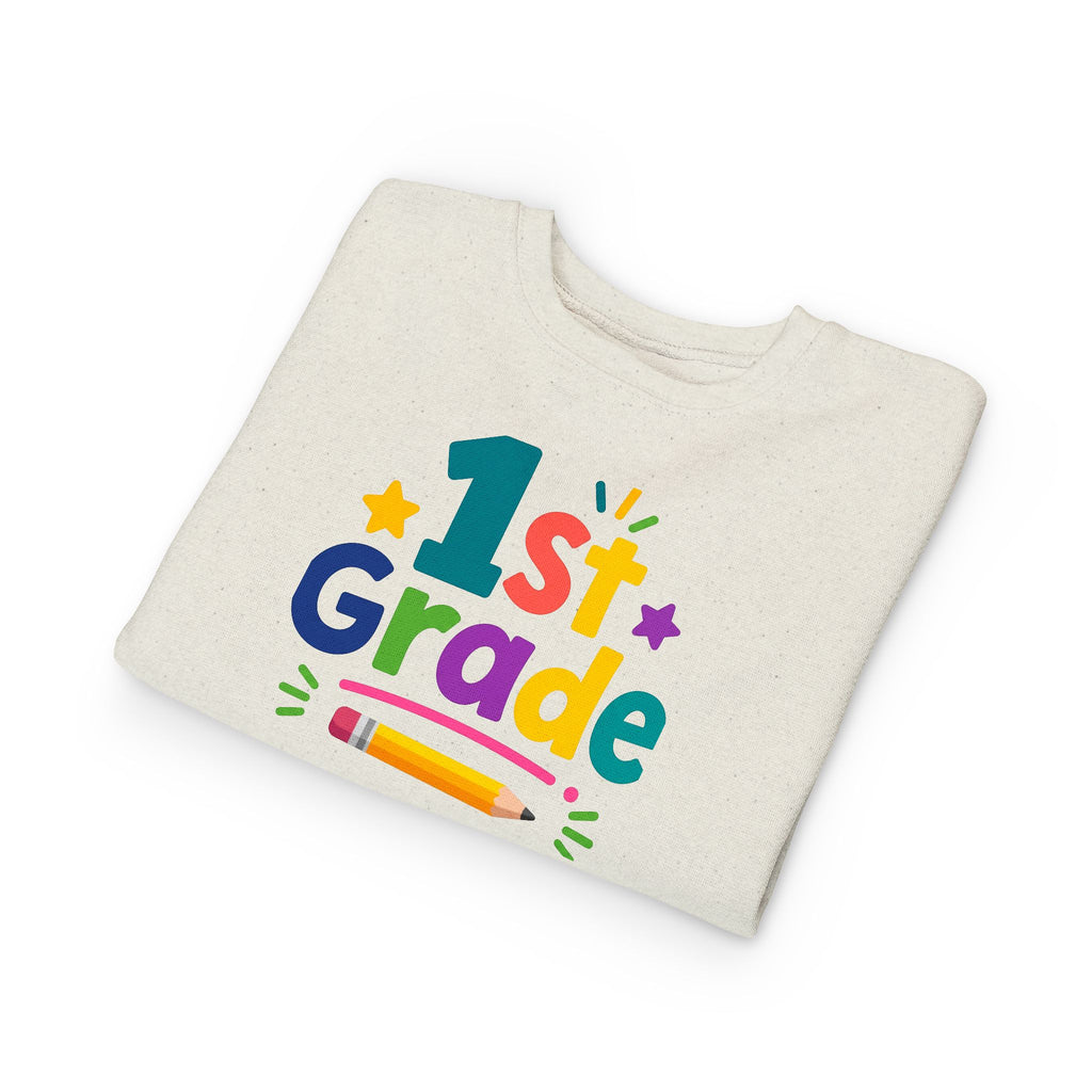 1st Grade Toddler Sweatshirt — Colorful Back-to-School Crewneck for Kids
