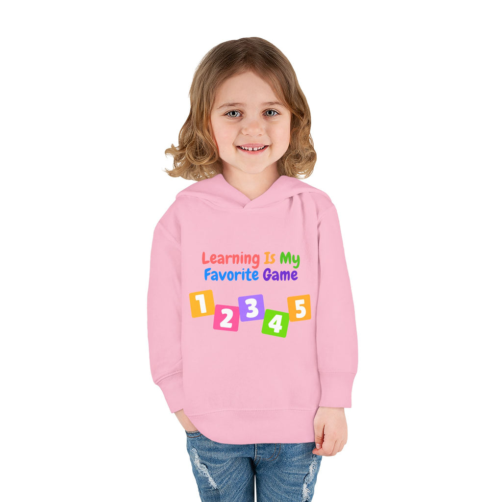 Toddler Hoodie — "Learning Is My Favorite Game" Colorful Numbers Pullover