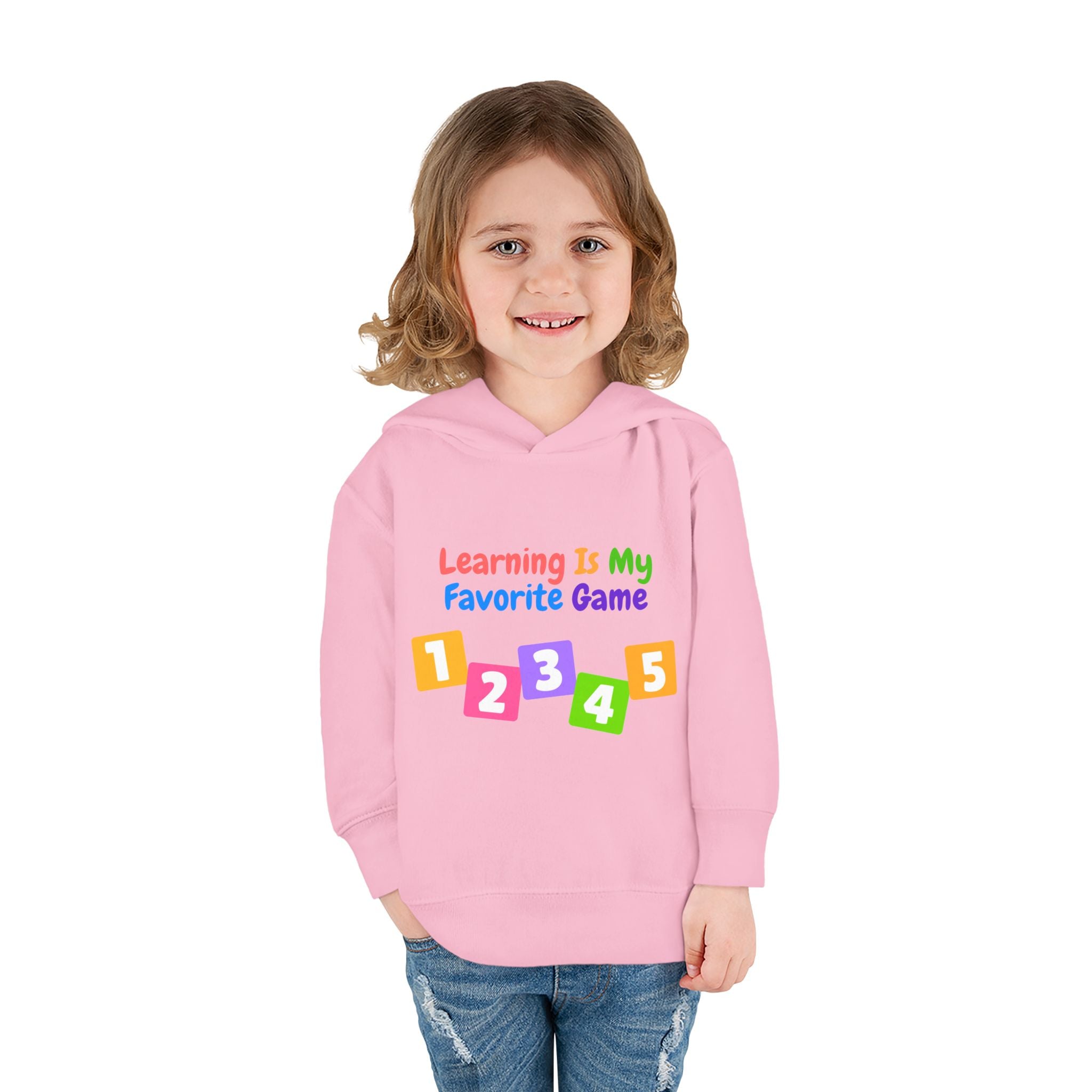 Toddler Hoodie — "Learning Is My Favorite Game" Colorful Numbers Pullover