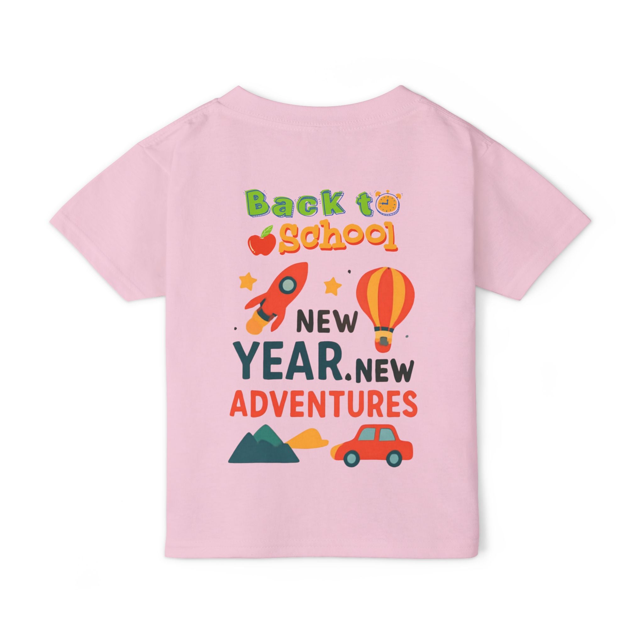 Toddler T‑Shirt — "Back to School: New Year, New Adventures" Cute Kids Graphic