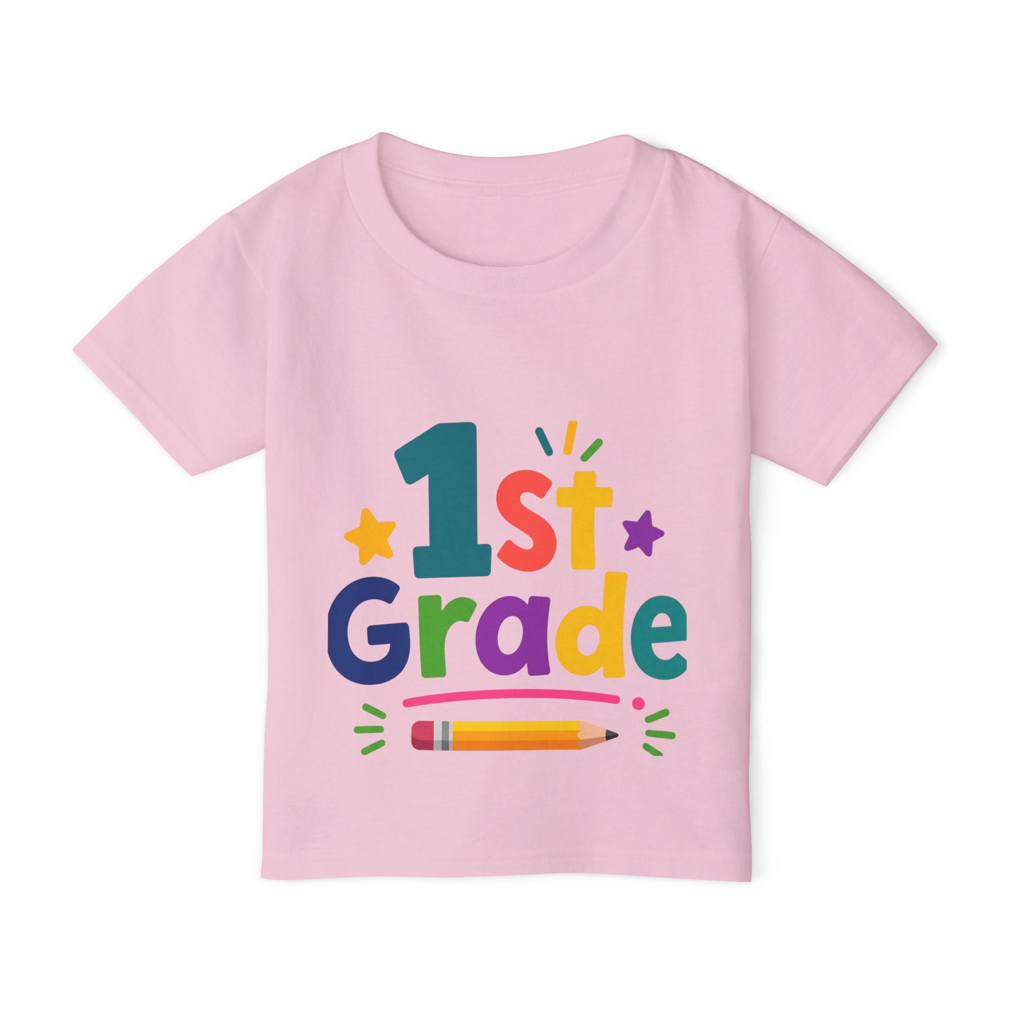 1st Grade Toddler T-Shirt – Colorful Back-to-School Kids Tee (Pencil Design)