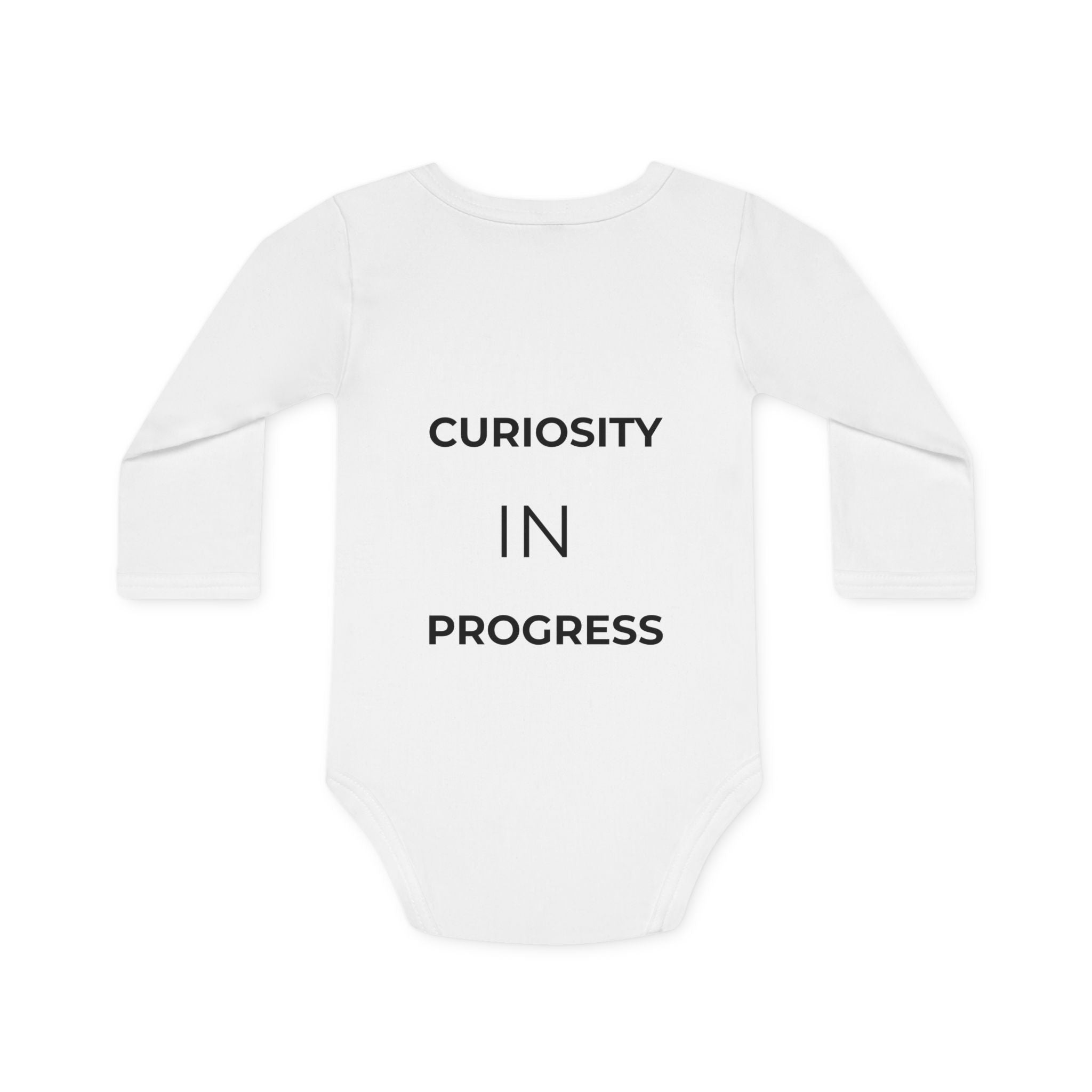Baby Bodysuit — "Little Thinker" Long-Sleeve Organic Onesie (Curiosity In Progress)