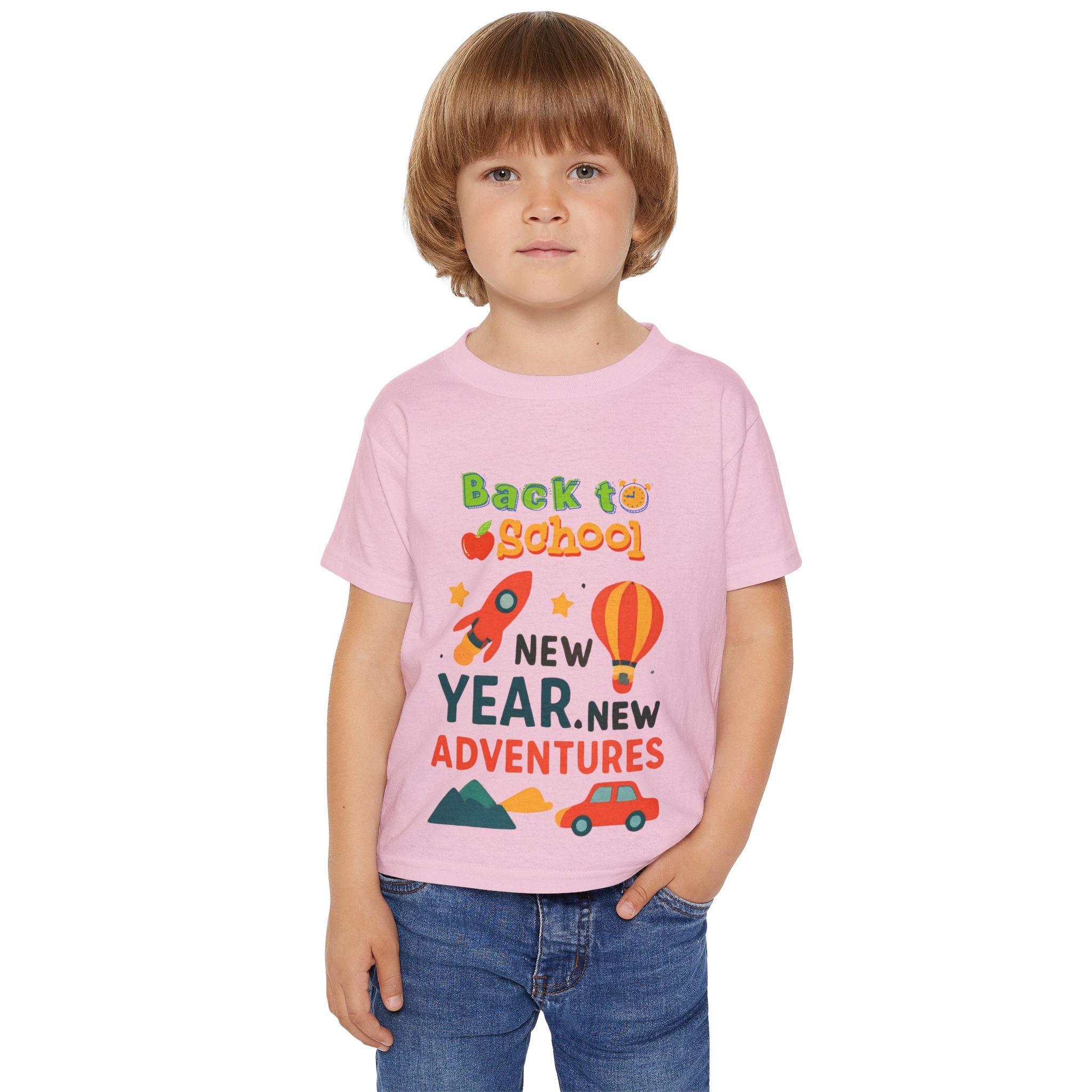 Toddler T‑Shirt — "Back to School: New Year, New Adventures" Cute Kids Graphic