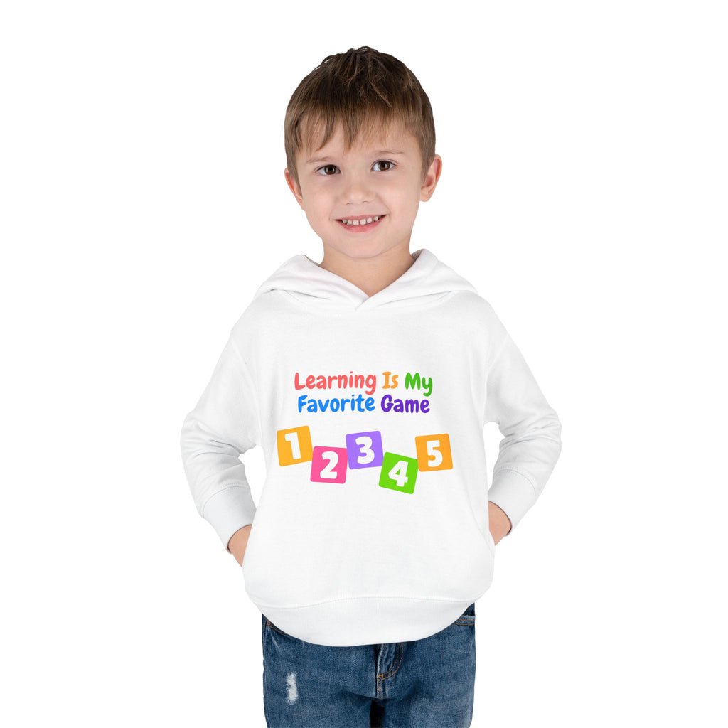 Toddler Hoodie — "Learning Is My Favorite Game" Colorful Numbers Pullover