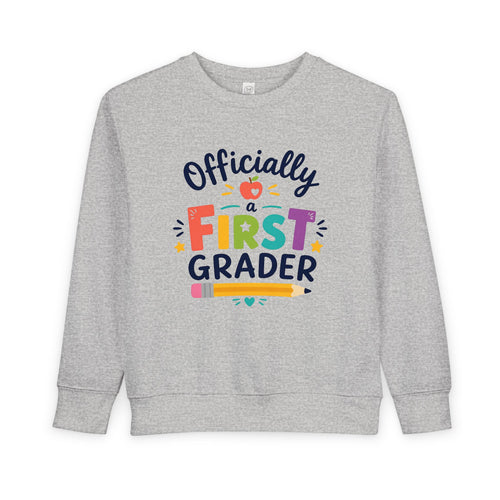 1st Grade Toddler Sweatshirt — Colorful Back-to-School Crewneck for Kids