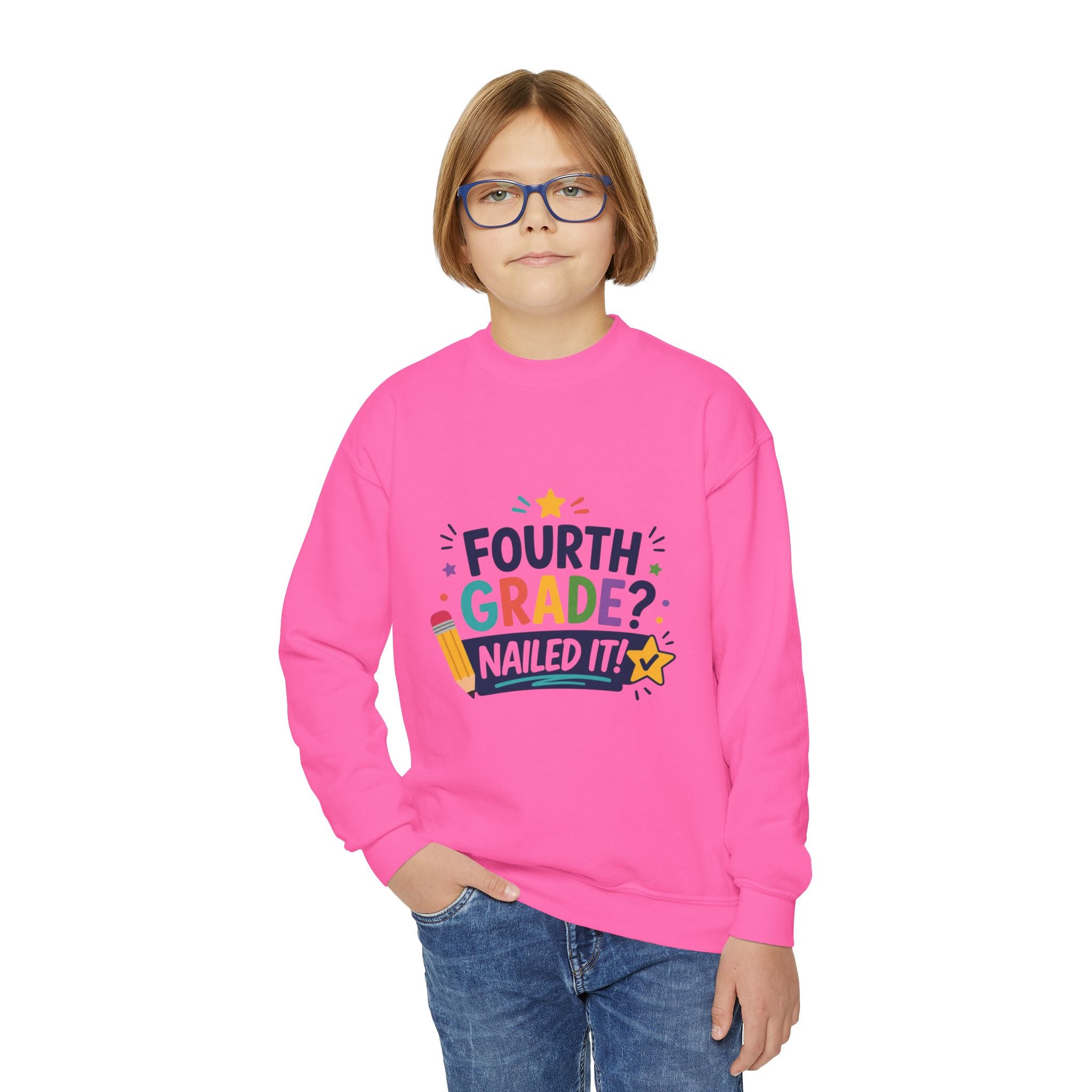 Fourth Grade Nailed It! Youth Crewneck Sweatshirt