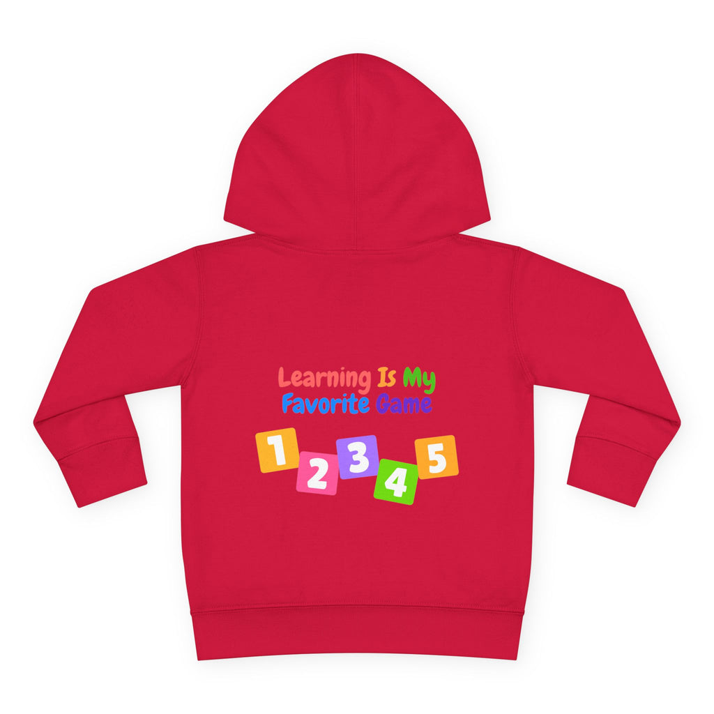 Toddler Hoodie — "Learning Is My Favorite Game" Colorful Numbers Pullover