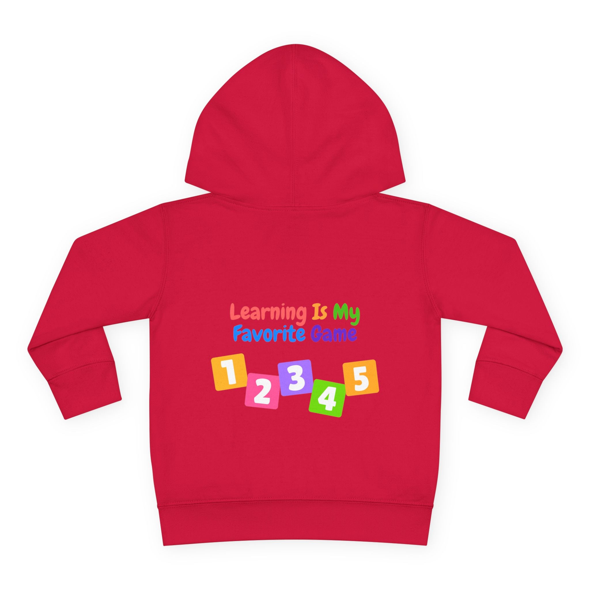 Toddler Hoodie — "Learning Is My Favorite Game" Colorful Numbers Pullover