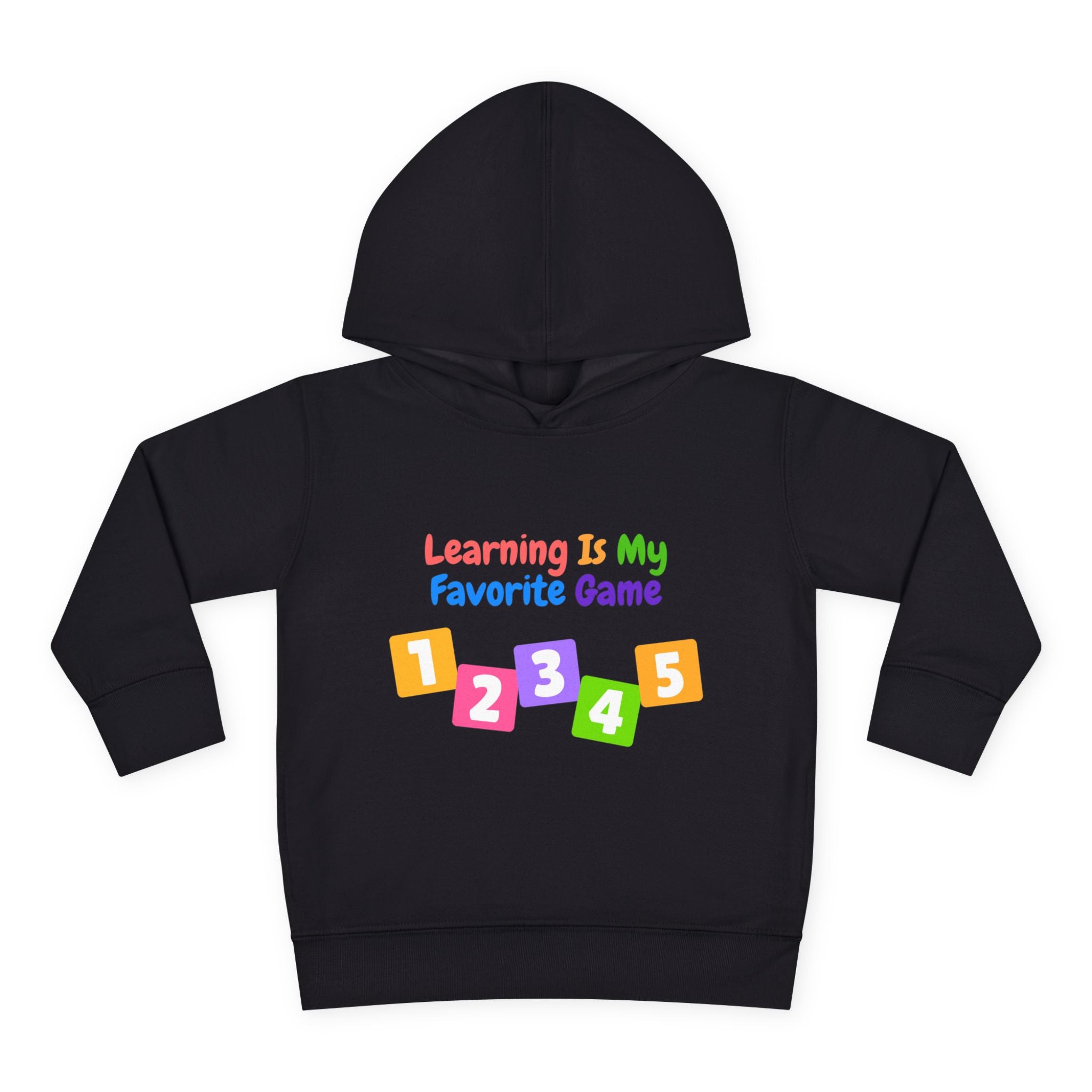 Toddler Hoodie — "Learning Is My Favorite Game" Colorful Numbers Pullover