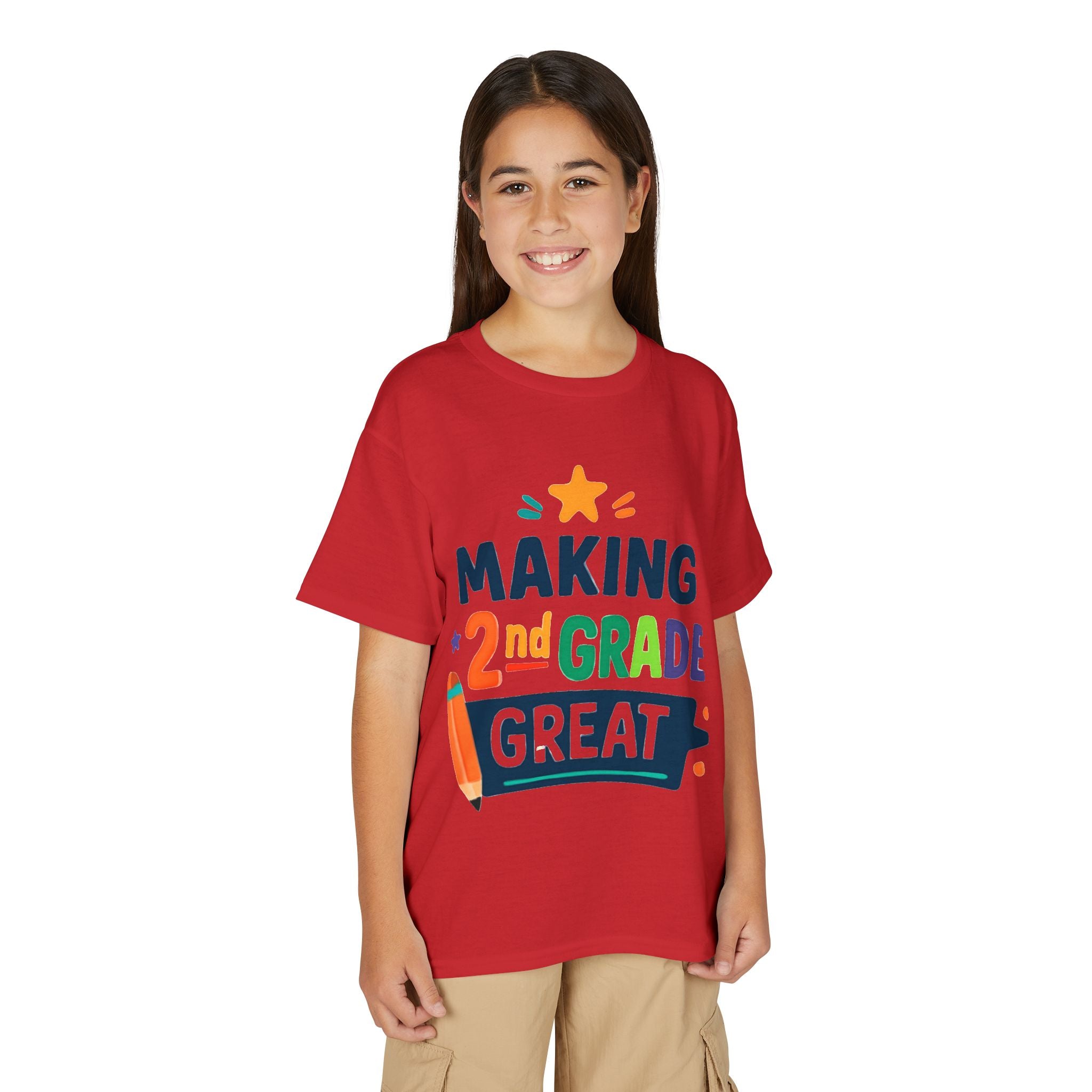 2nd Grade Kids T-Shirt - Colorful Back-to-School Pencil Design