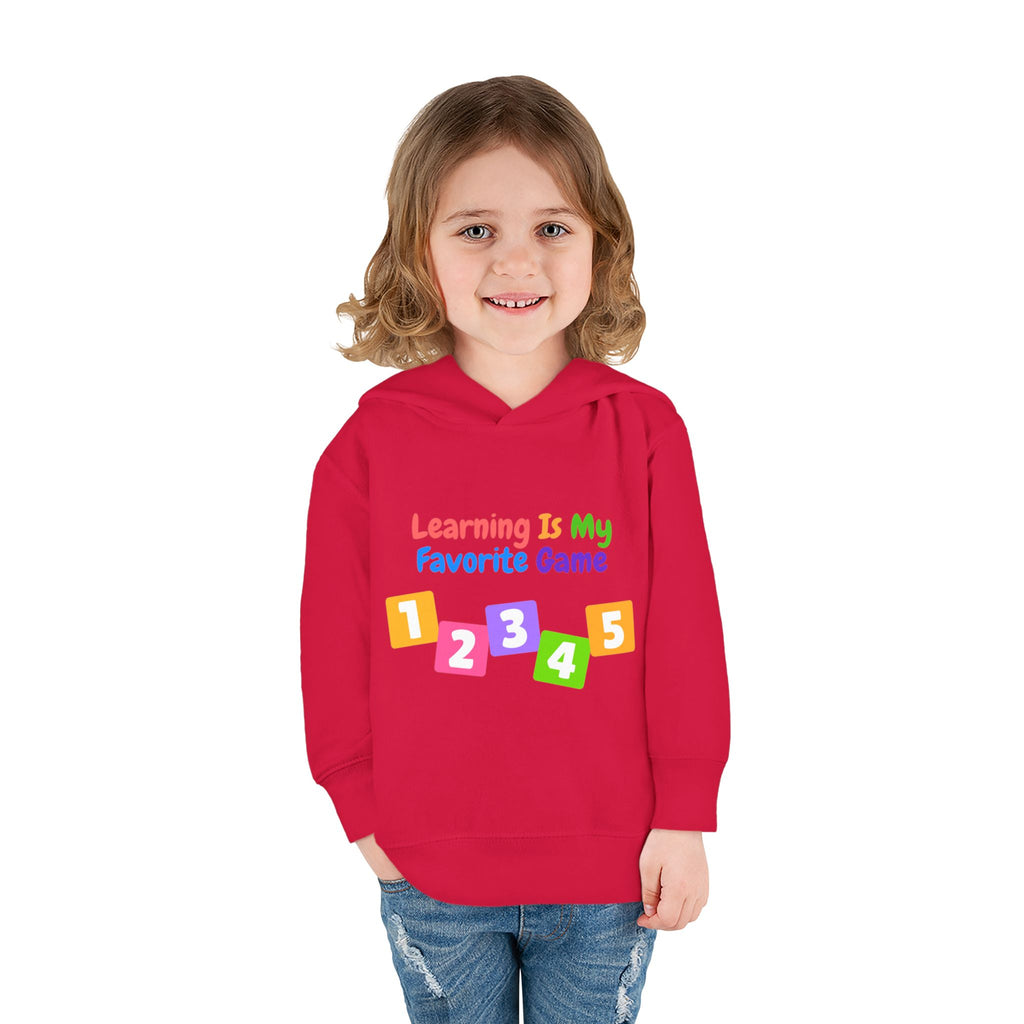 Toddler Hoodie — "Learning Is My Favorite Game" Colorful Numbers Pullover