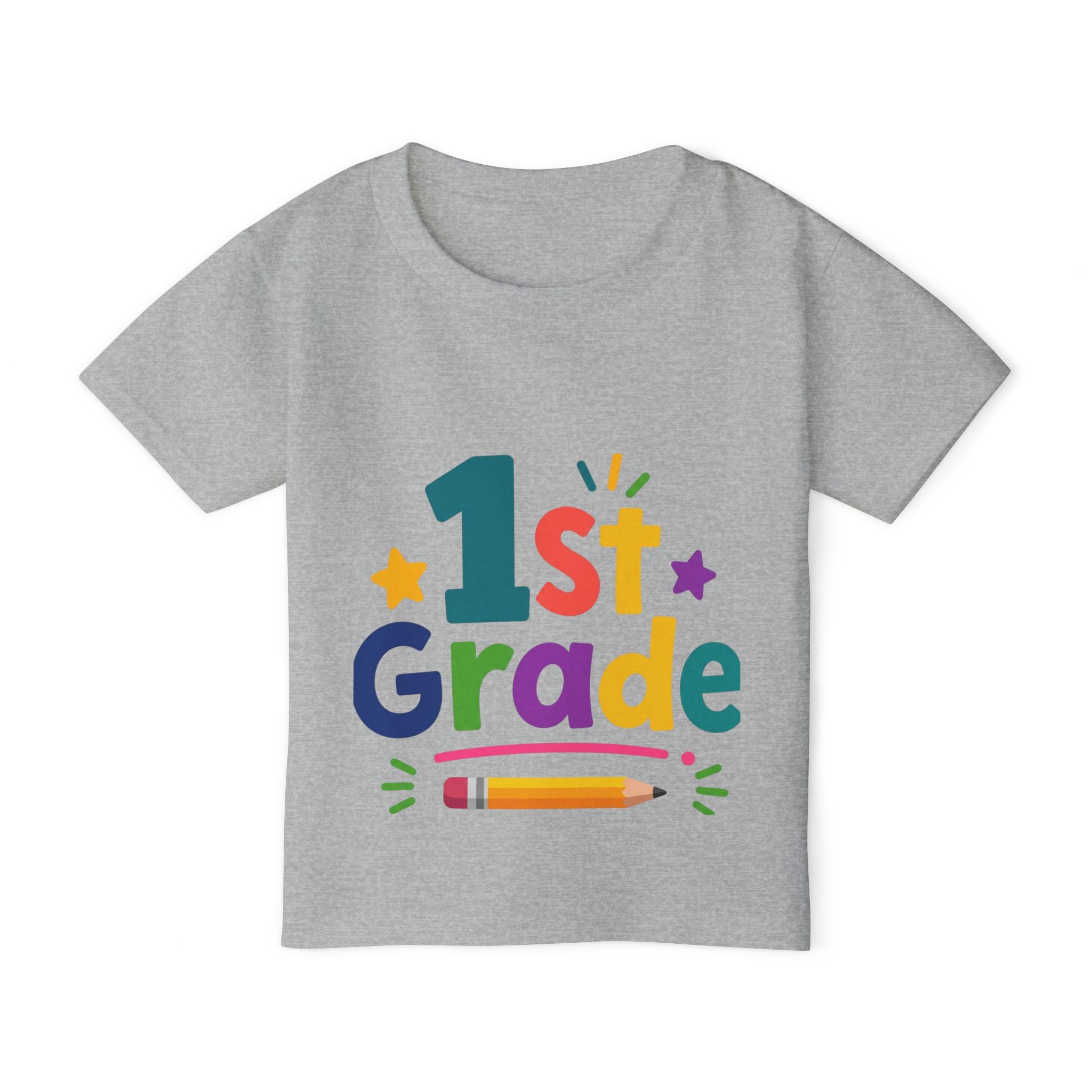 1st Grade Toddler T-Shirt – Colorful Back-to-School Kids Tee (Pencil Design)