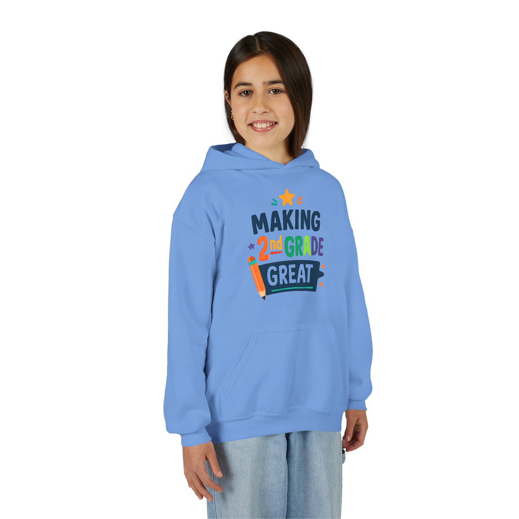 Youth Hoodie – "Making 2nd Grade Great" Back-to-School Kids Sweatshirt