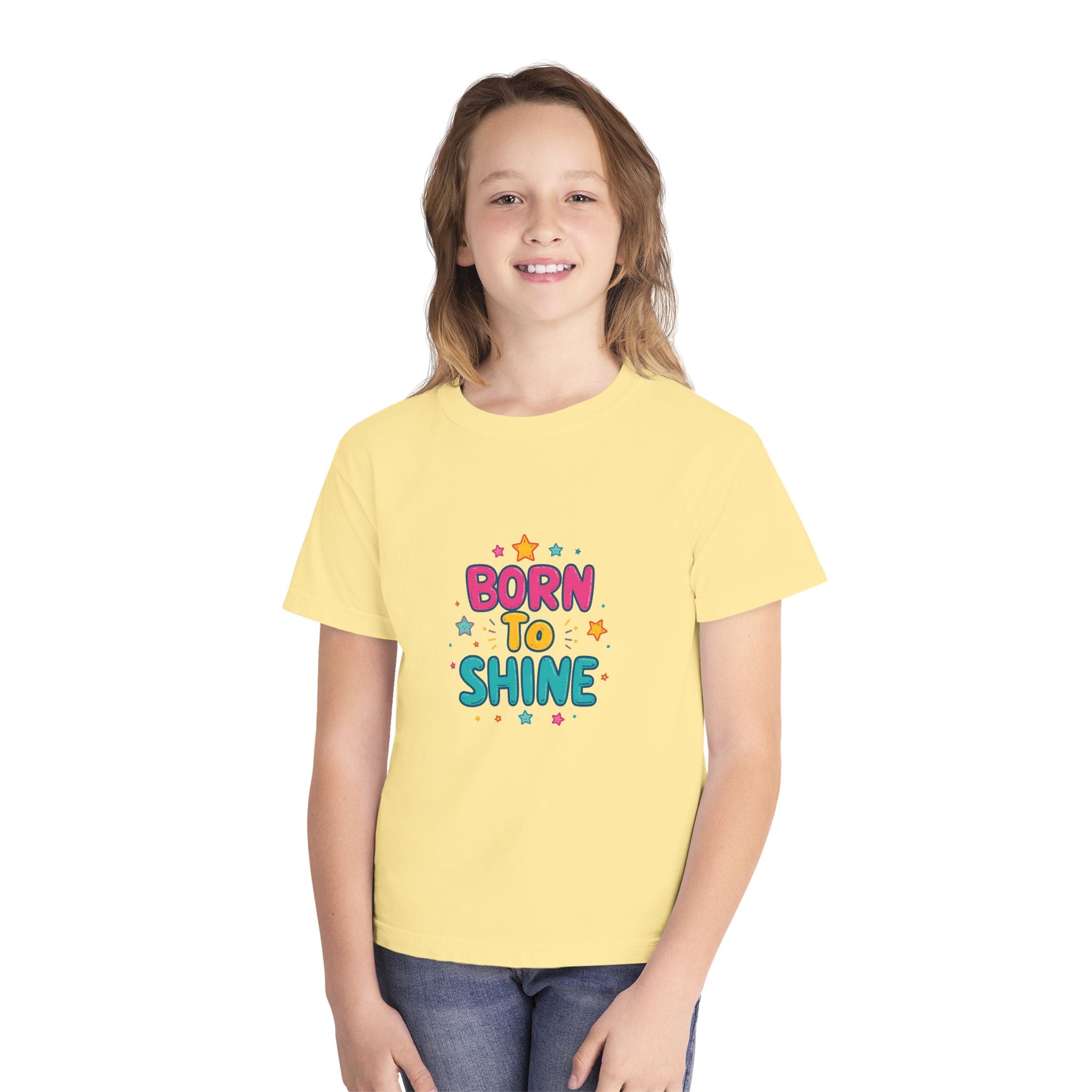 Born to Shine Youth T-Shirt — Colorful Kids Graphic Tee