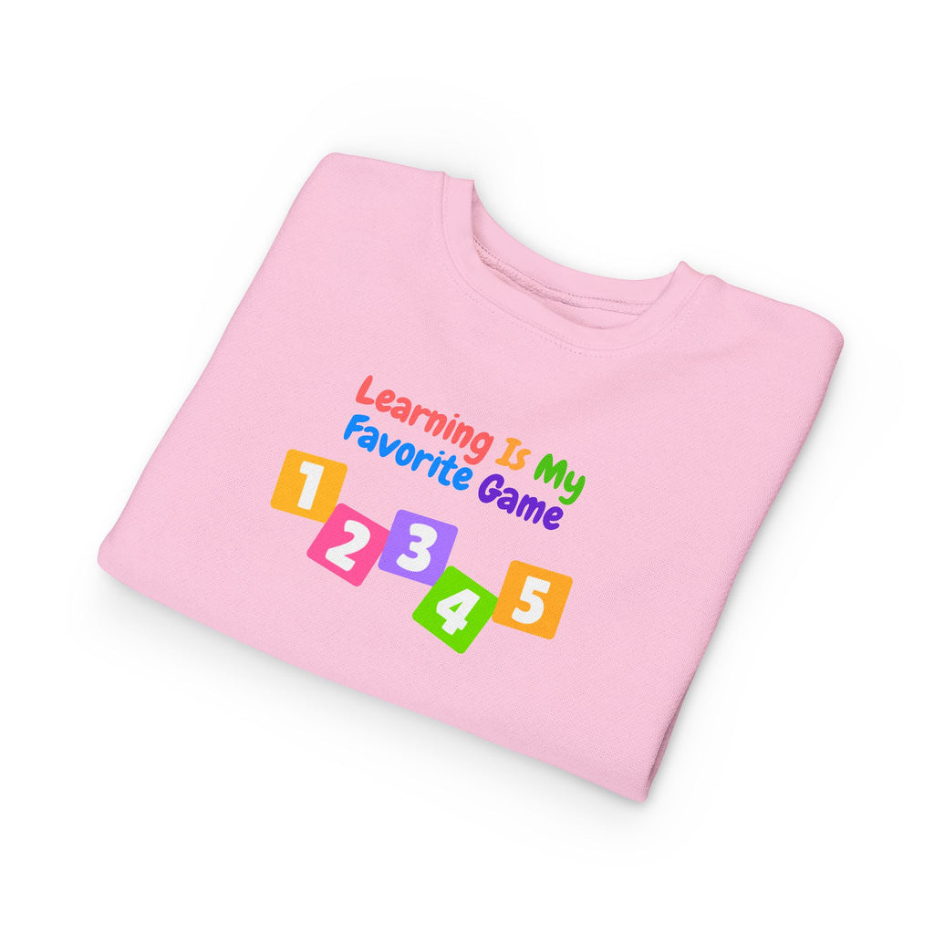 Learning Is My Favorite Game Toddler Sweatshirt – Colorful Numbers 1-5 Preschool Tee