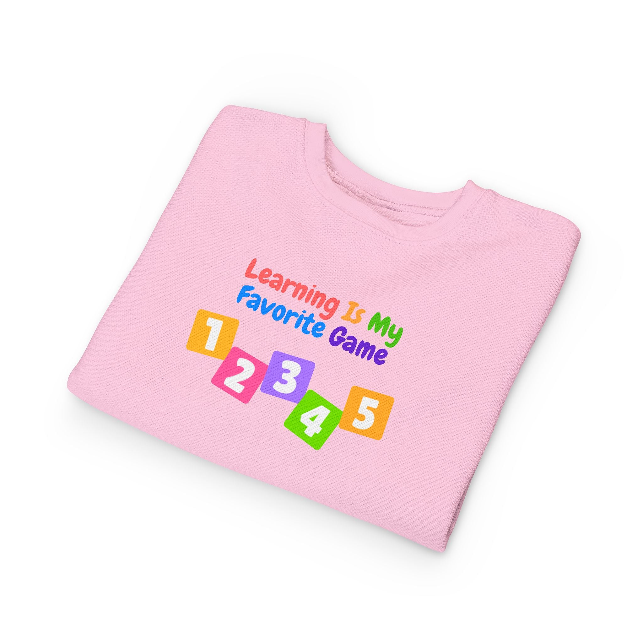 Learning Is My Favorite Game Toddler Sweatshirt – Colorful Numbers 1-5 Preschool Tee
