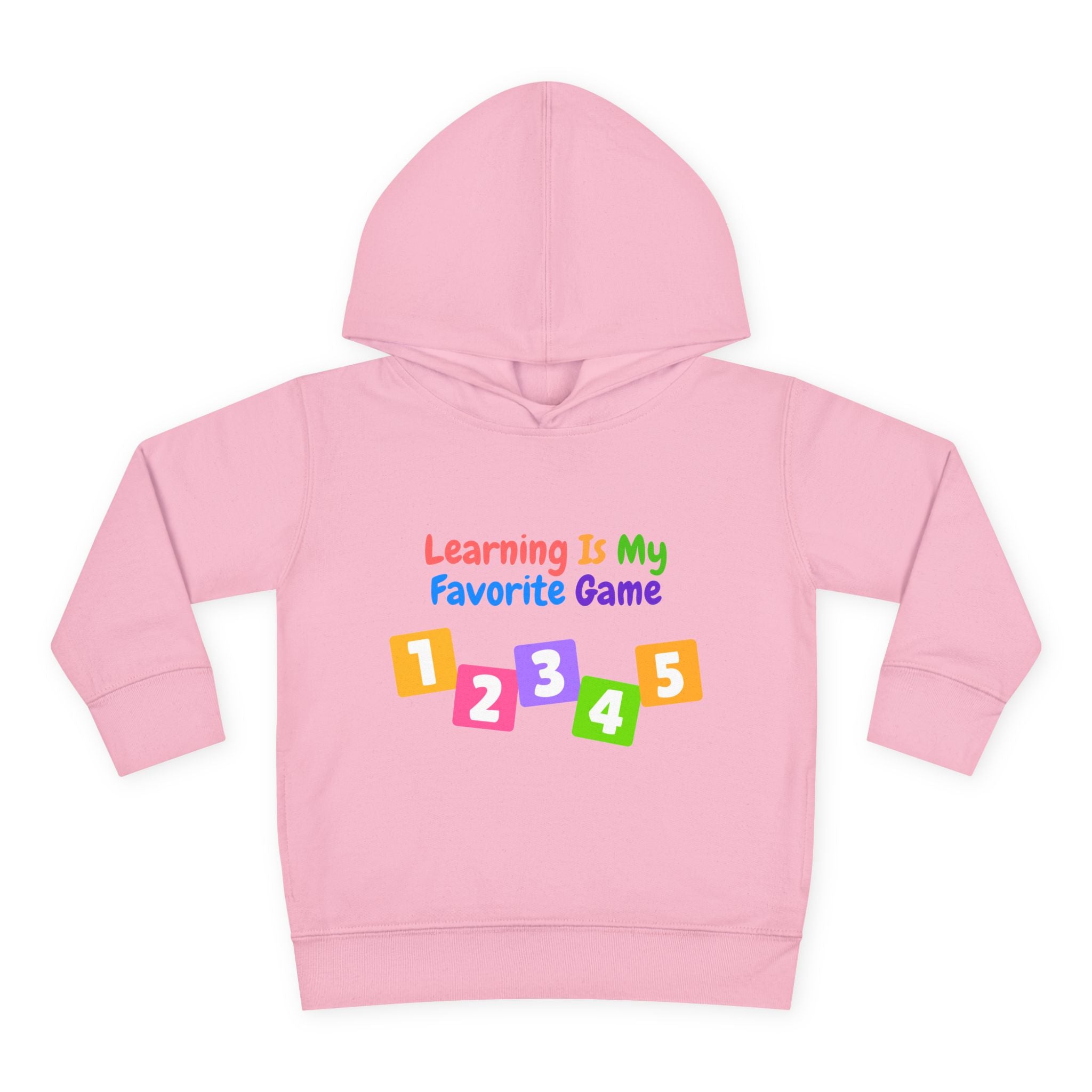 Toddler Hoodie — "Learning Is My Favorite Game" Colorful Numbers Pullover