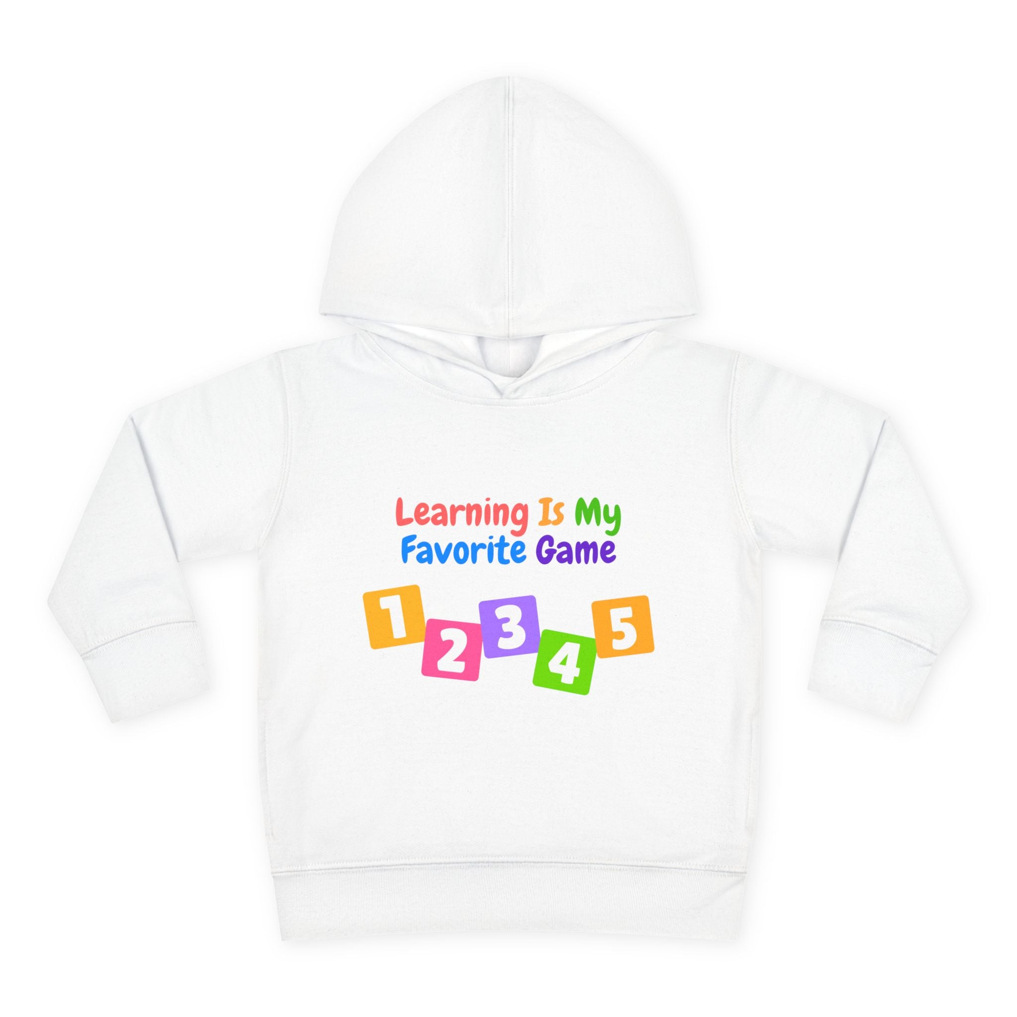 Toddler Hoodie — "Learning Is My Favorite Game" Colorful Numbers Pullover