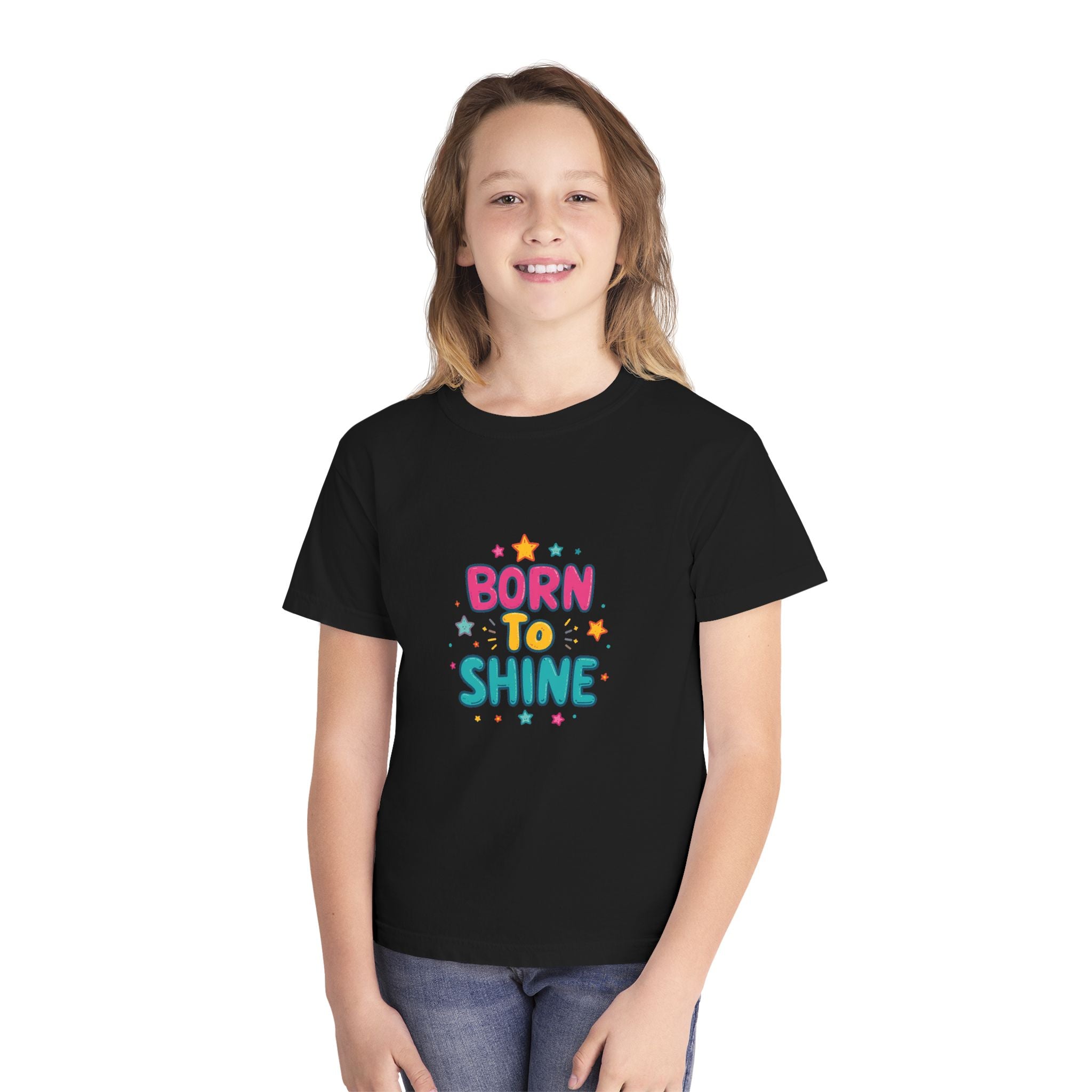Born to Shine Youth T-Shirt — Colorful Kids Graphic Tee