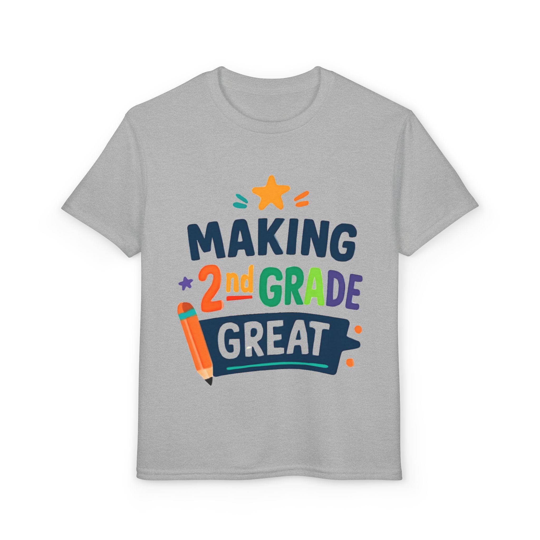 2nd Grade Kids T-Shirt - Colorful Back-to-School Pencil Design