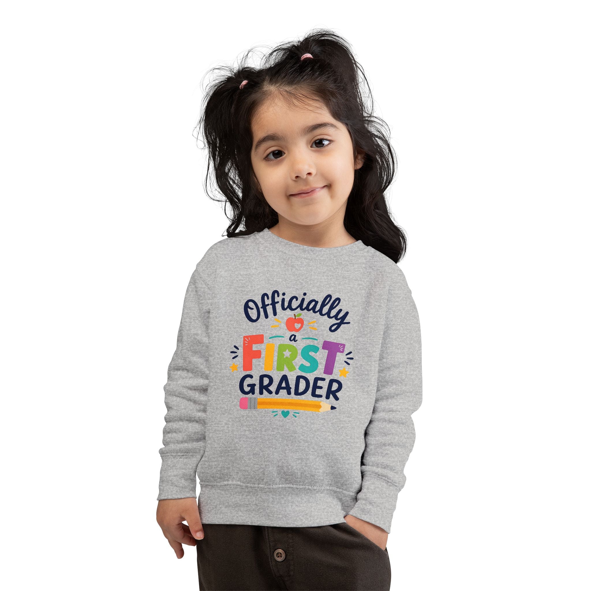 1st Grade Toddler Sweatshirt — Colorful Back-to-School Crewneck for Kids