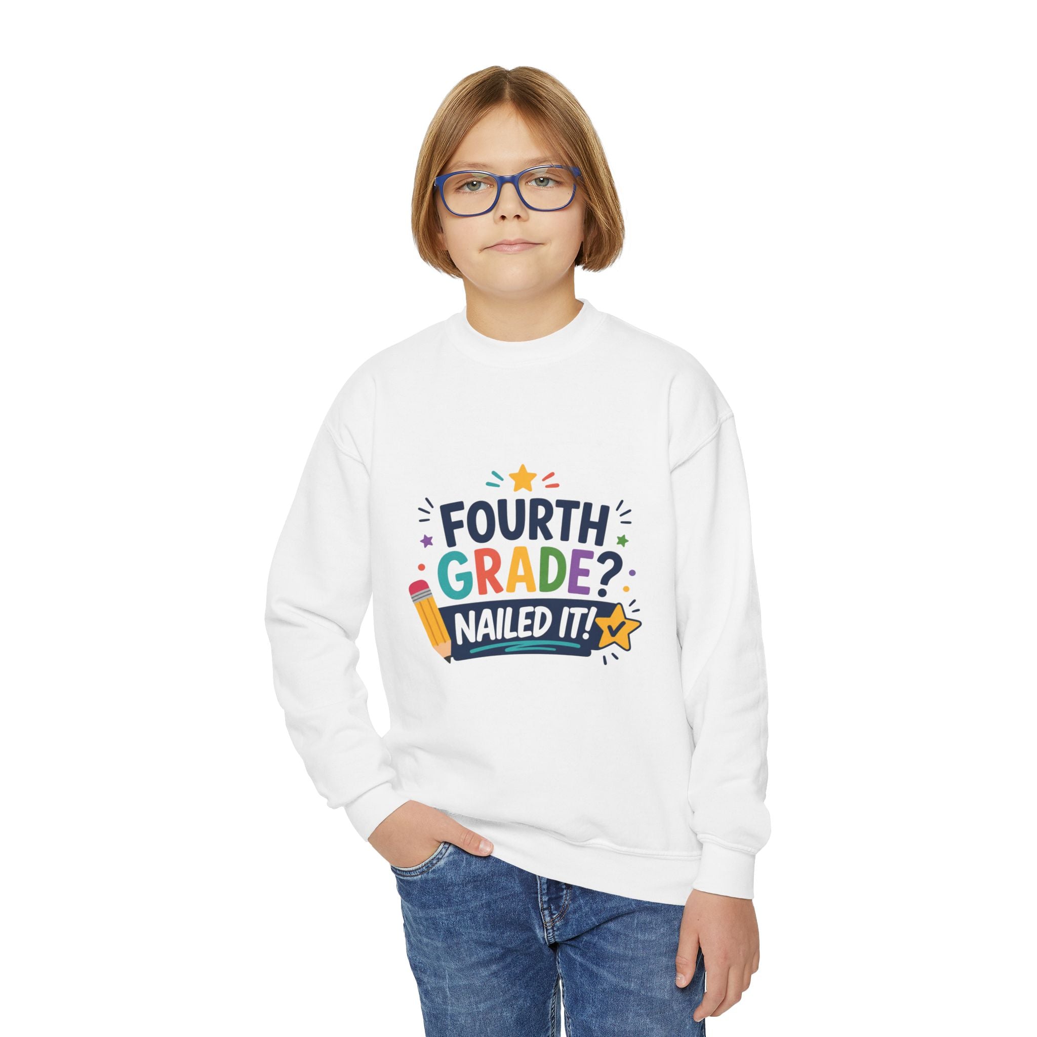 Fourth Grade Nailed It! Youth Crewneck Sweatshirt