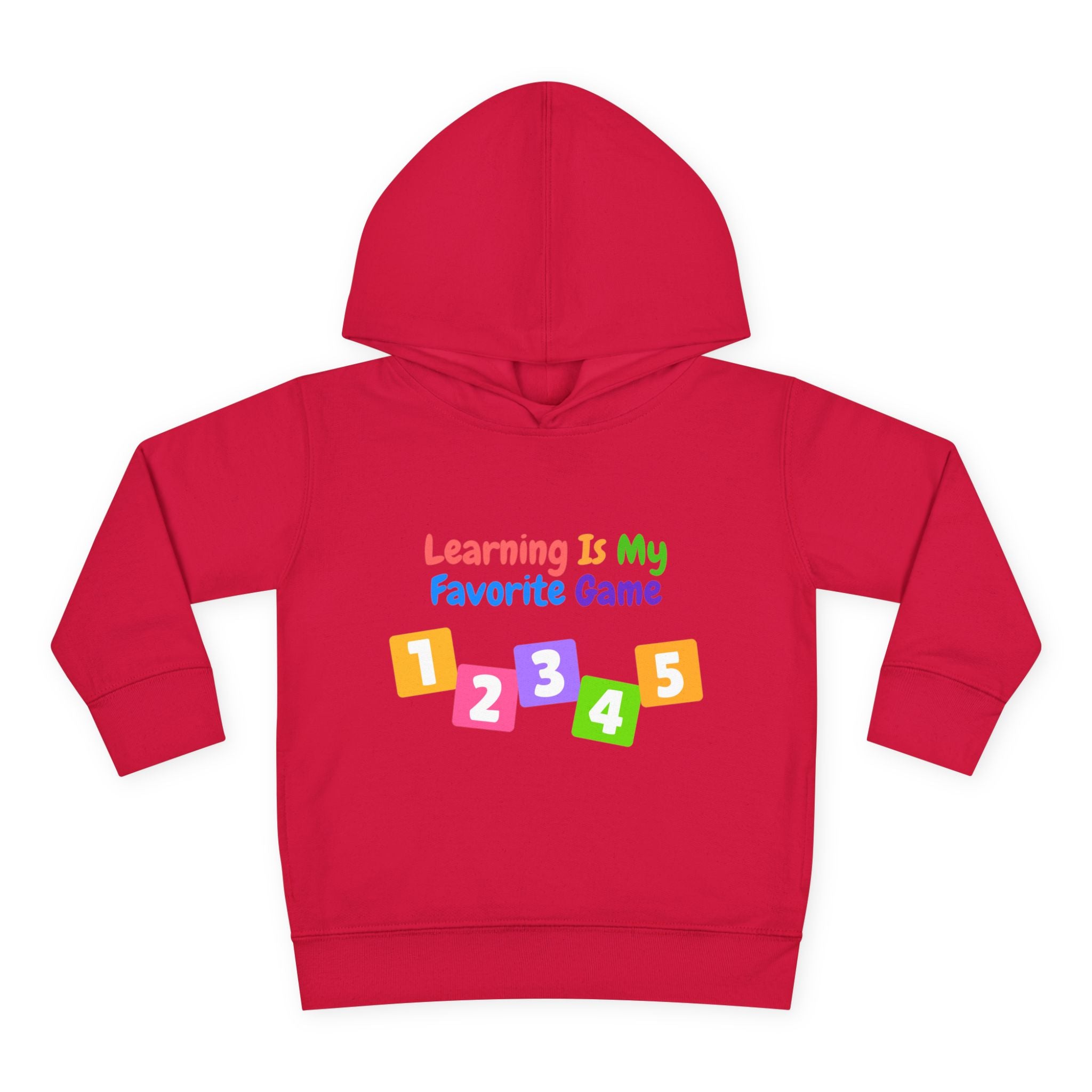 Toddler Hoodie — "Learning Is My Favorite Game" Colorful Numbers Pullover