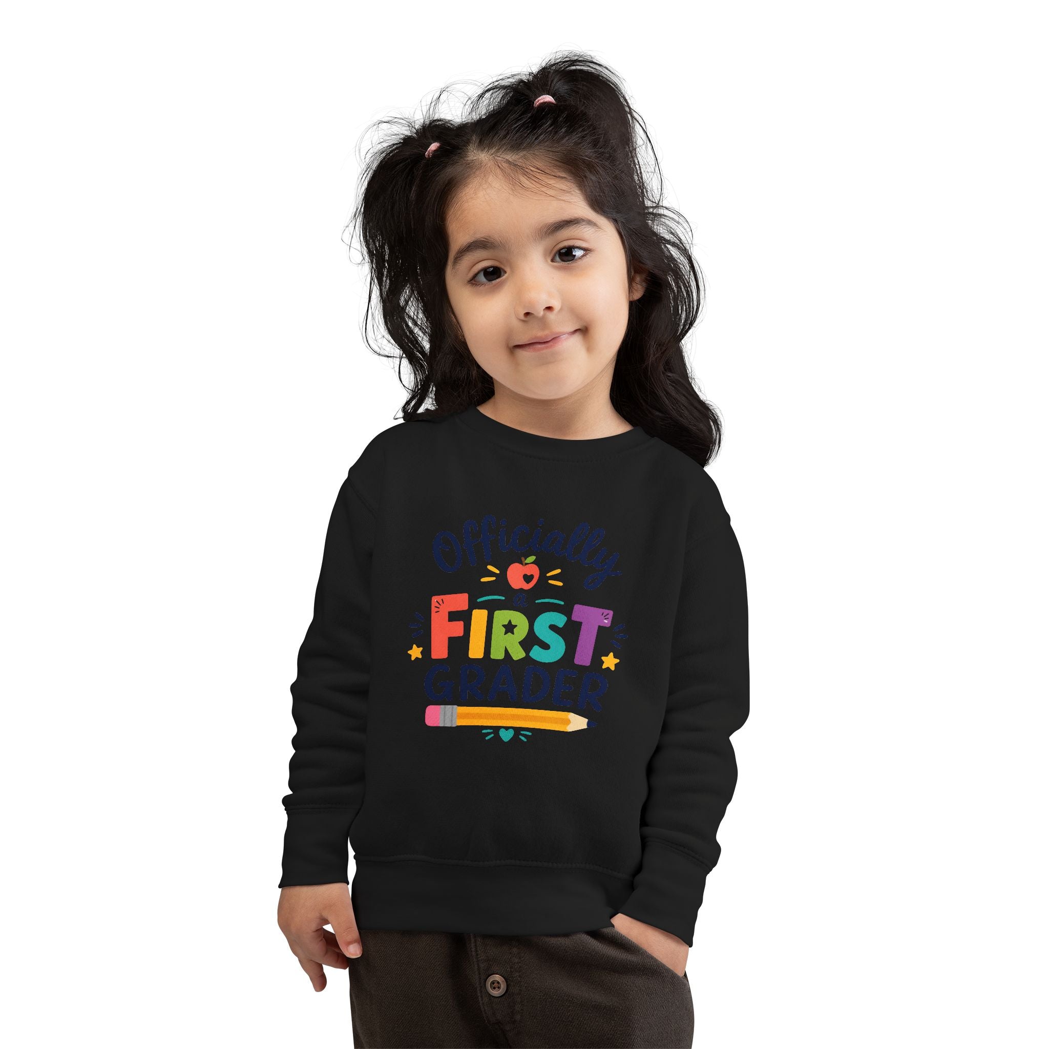 1st Grade Toddler Sweatshirt — Colorful Back-to-School Crewneck for Kids