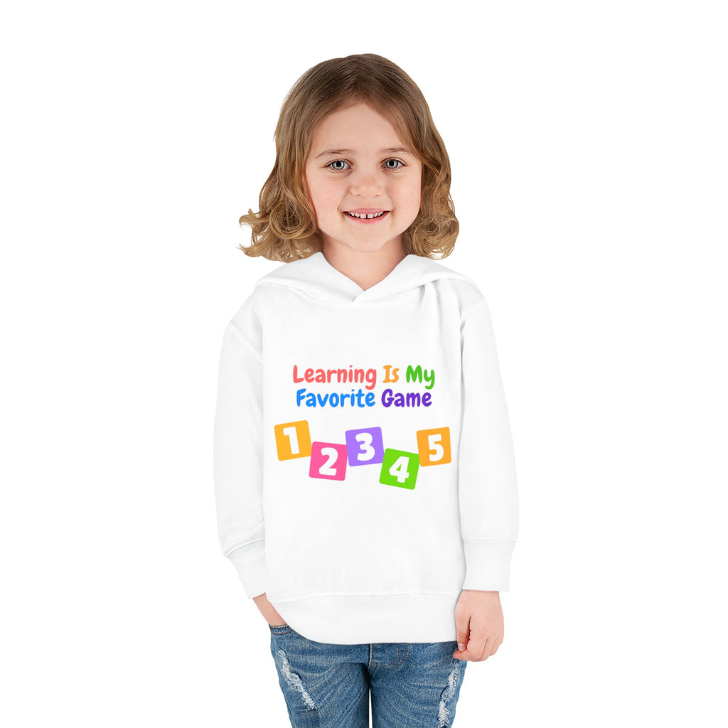 Toddler Hoodie — "Learning Is My Favorite Game" Colorful Numbers Pullover