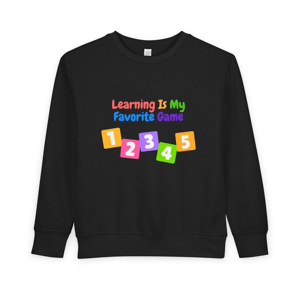 Learning Is My Favorite Game Toddler Sweatshirt – Colorful Numbers 1-5 Preschool Tee