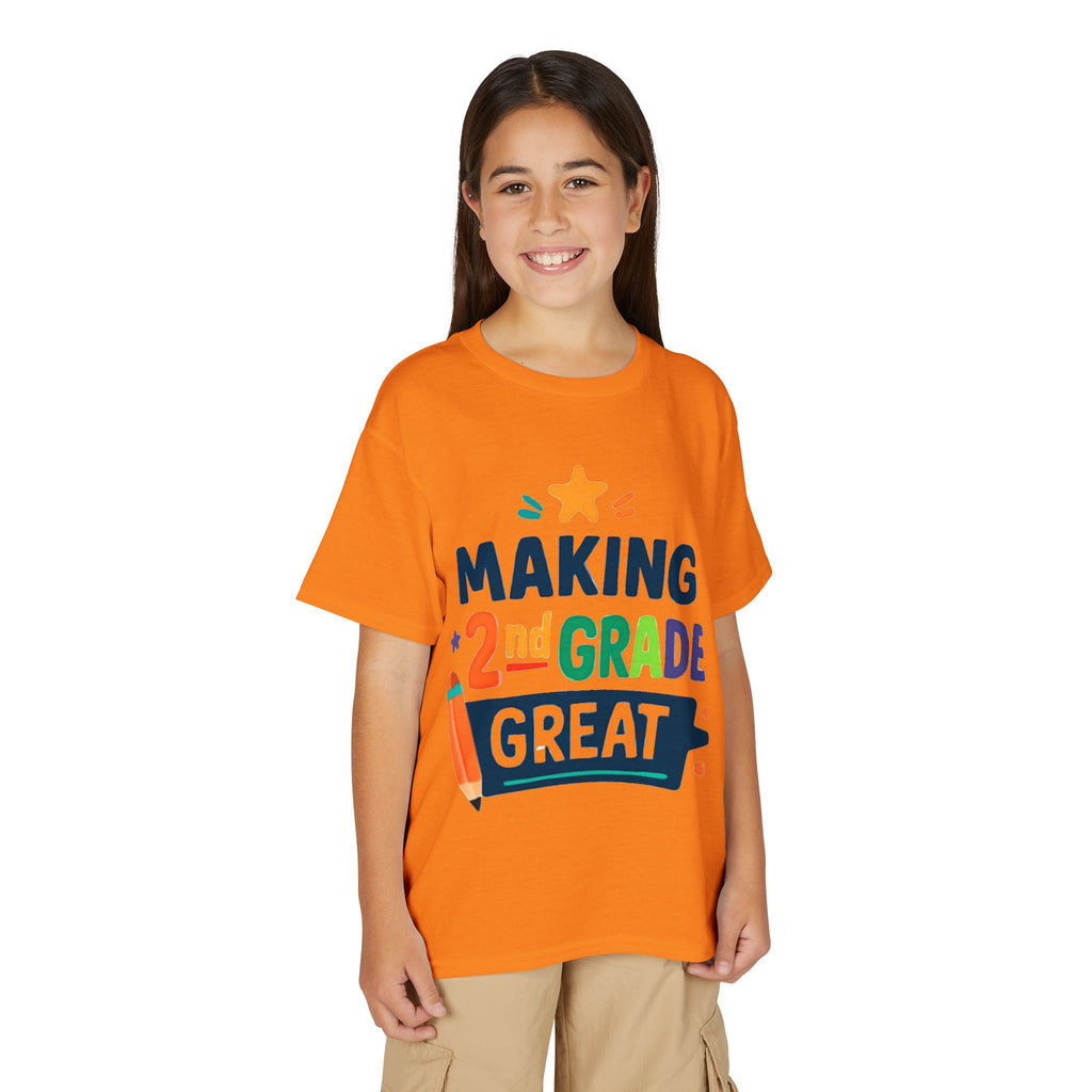 2nd Grade Kids T-Shirt - Colorful Back-to-School Pencil Design