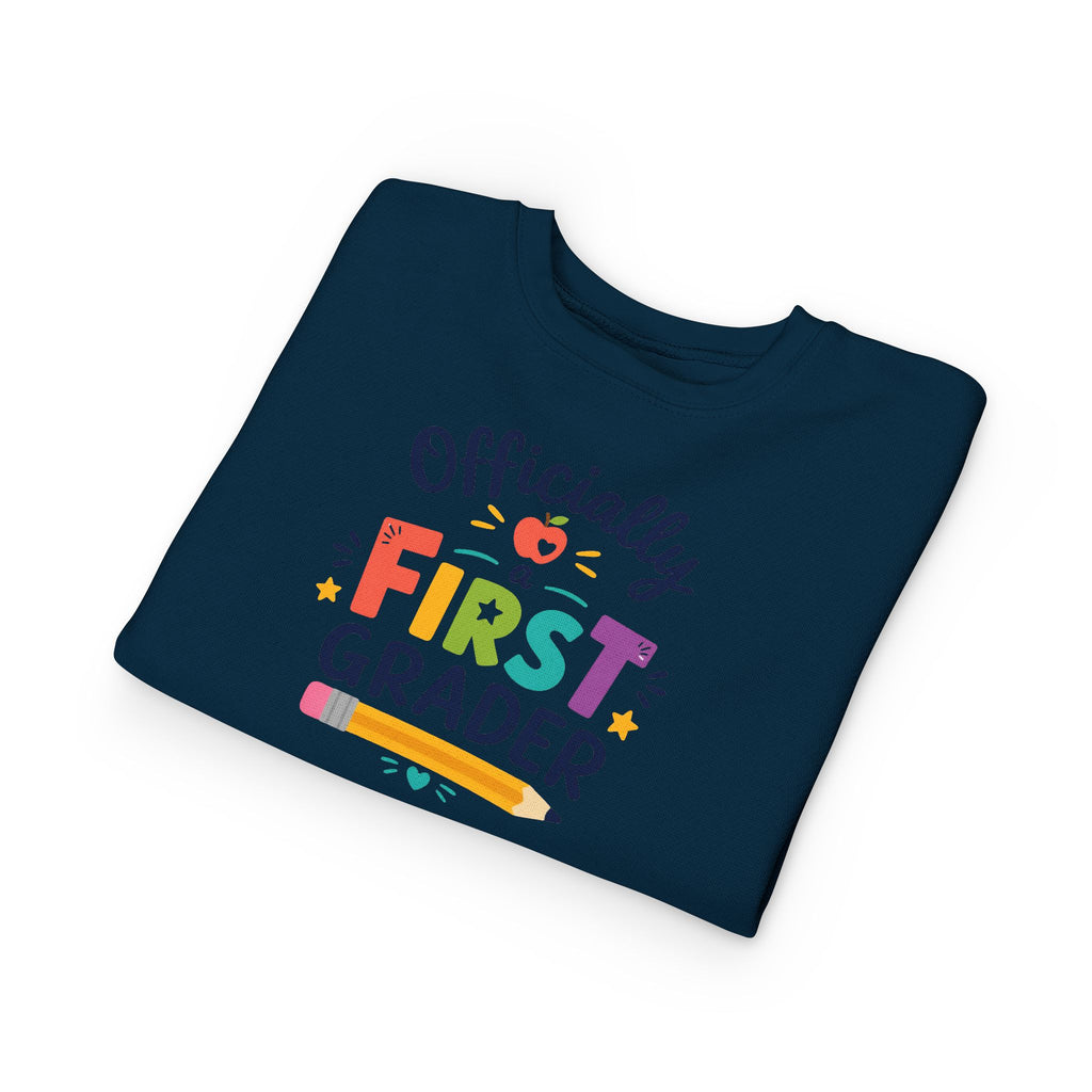 1st Grade Toddler Sweatshirt — Colorful Back-to-School Crewneck for Kids