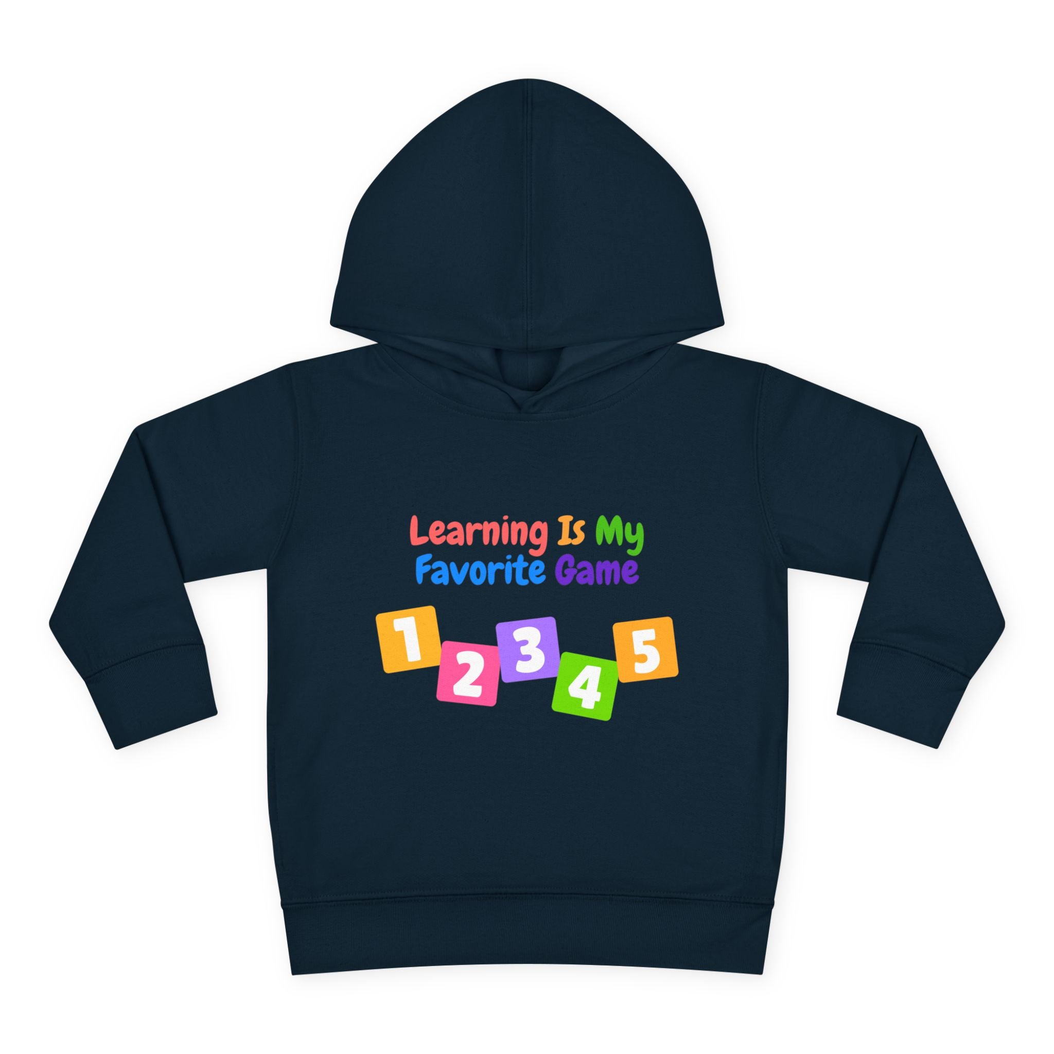 Toddler Hoodie — "Learning Is My Favorite Game" Colorful Numbers Pullover