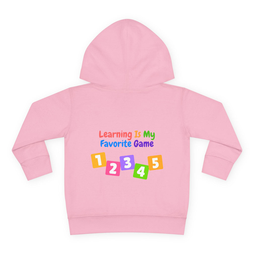 Toddler Hoodie — "Learning Is My Favorite Game" Colorful Numbers Pullover