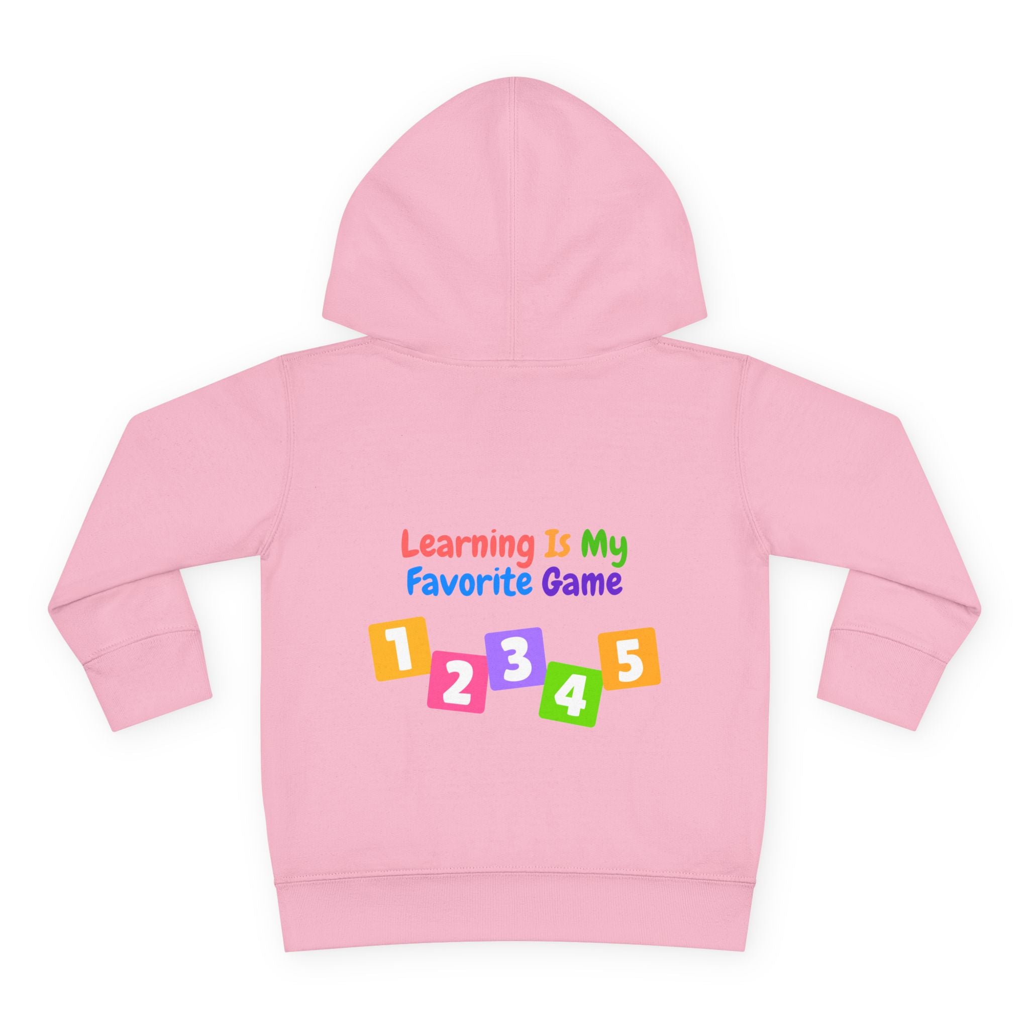 Toddler Hoodie — "Learning Is My Favorite Game" Colorful Numbers Pullover