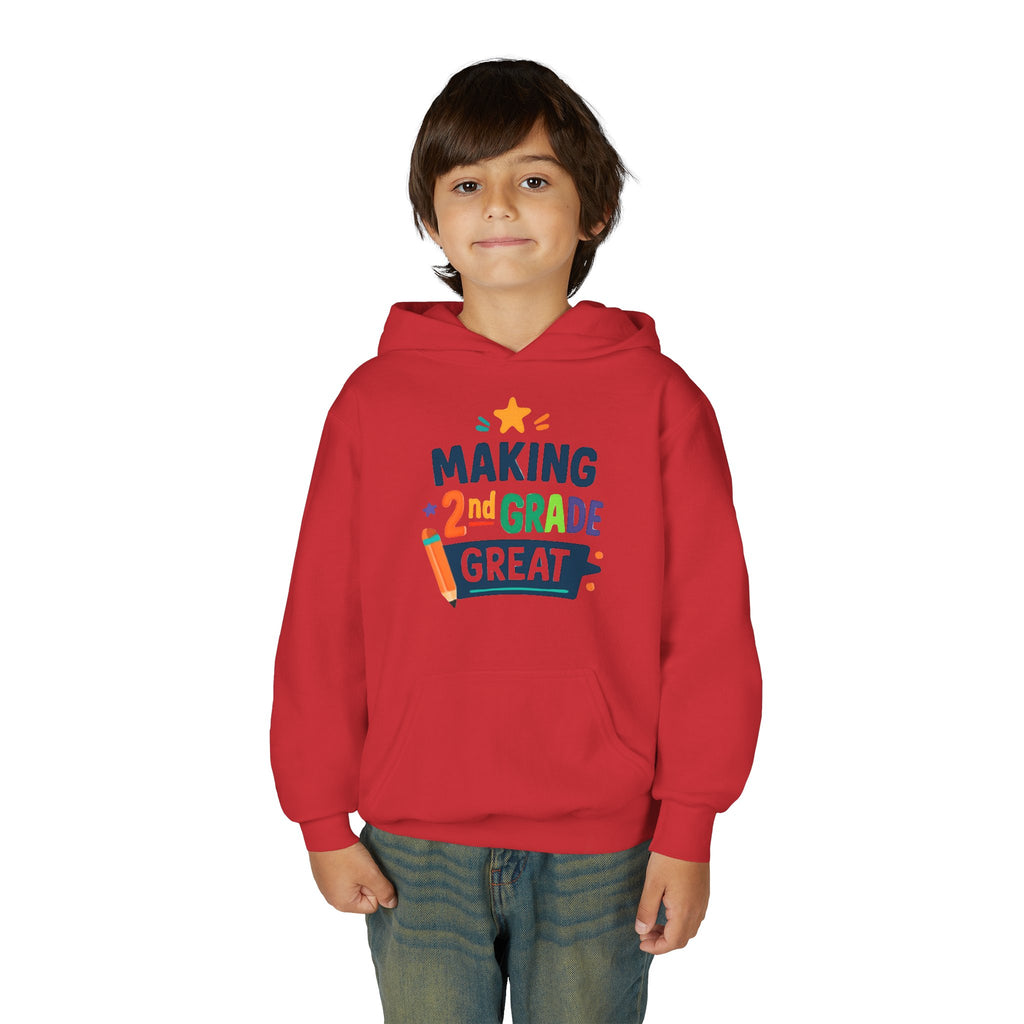 Youth Hoodie – "Making 2nd Grade Great" Back-to-School Kids Sweatshirt