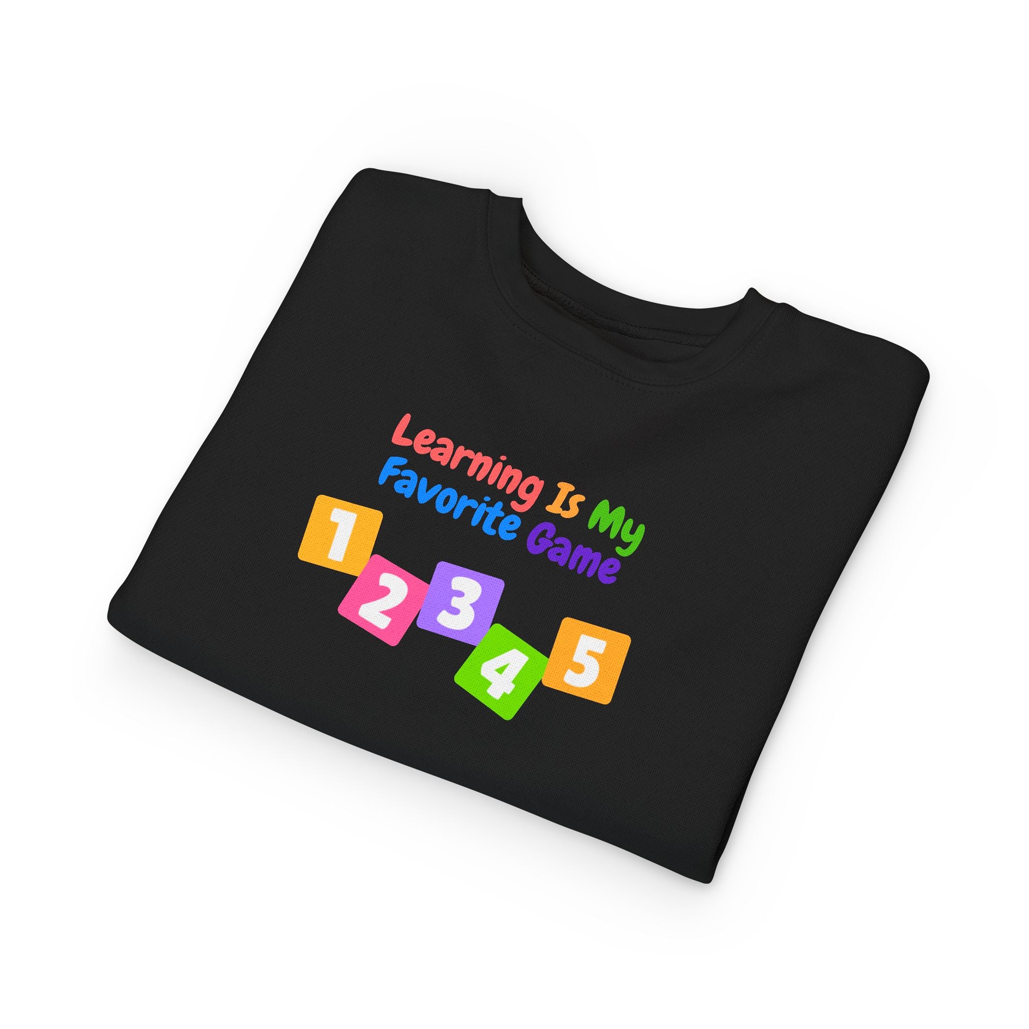 Learning Is My Favorite Game Toddler Sweatshirt – Colorful Numbers 1-5 Preschool Tee