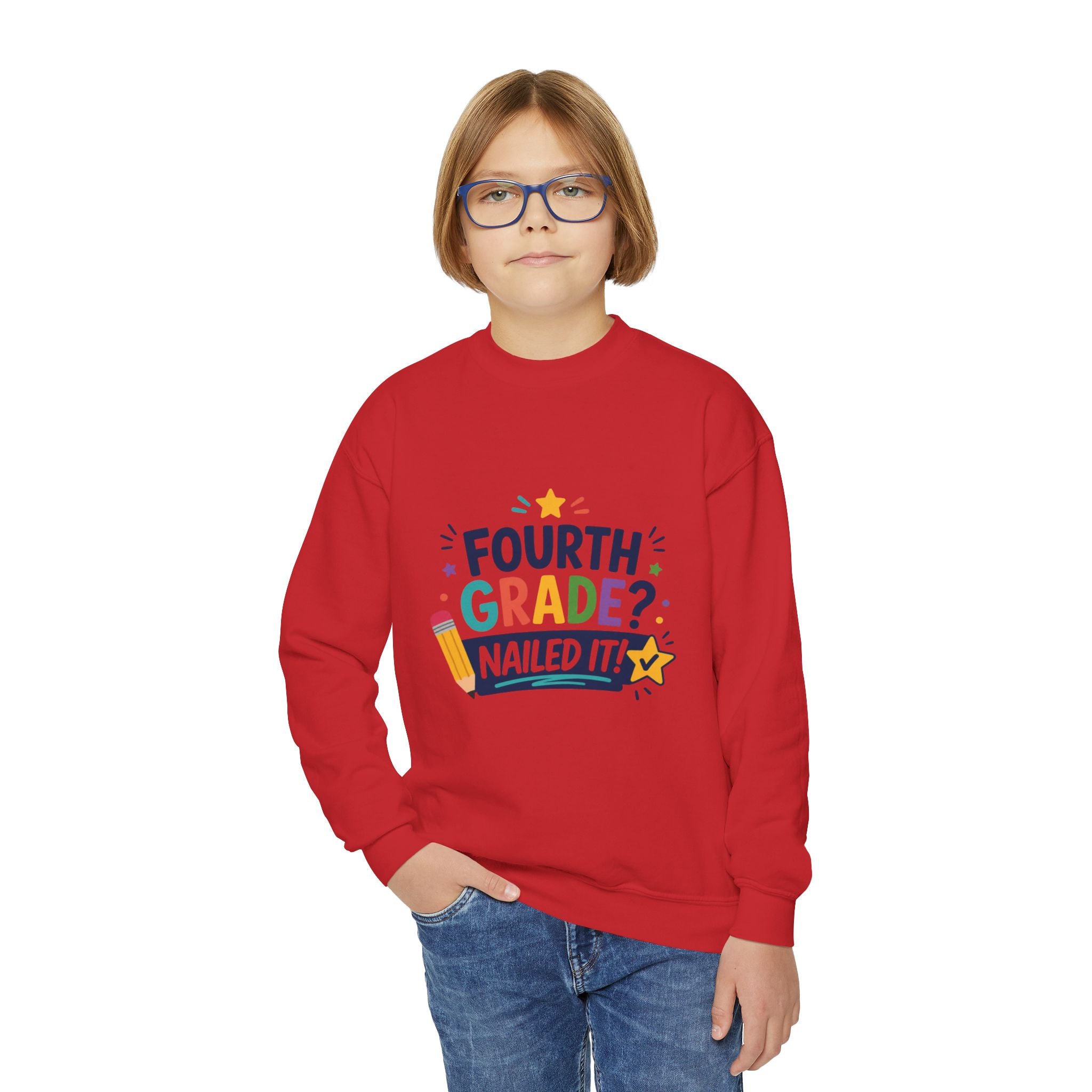 Fourth Grade Nailed It! Youth Crewneck Sweatshirt