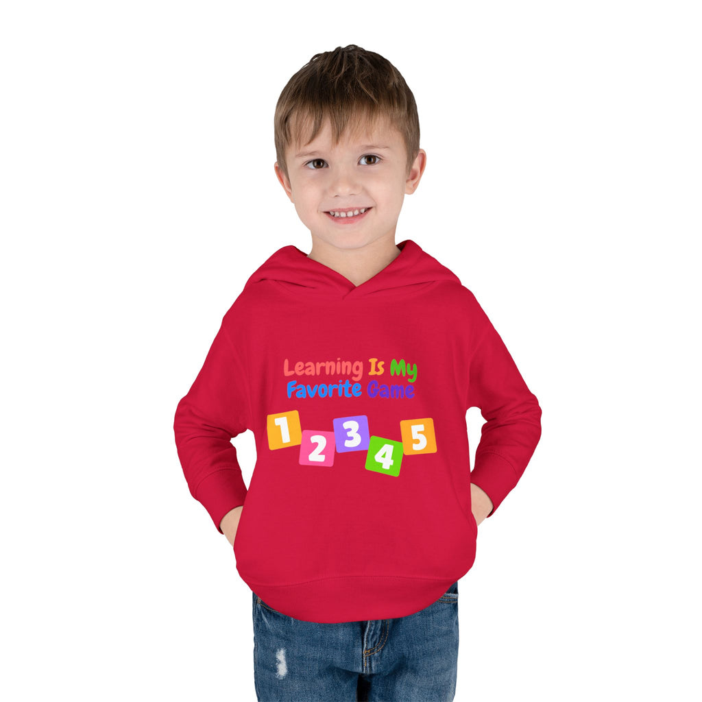 Toddler Hoodie — "Learning Is My Favorite Game" Colorful Numbers Pullover