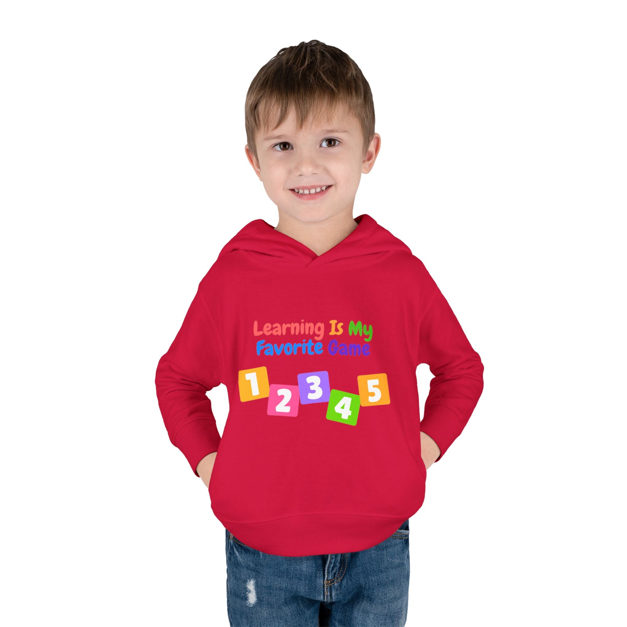 Toddler Hoodie — "Learning Is My Favorite Game" Colorful Numbers Pullover