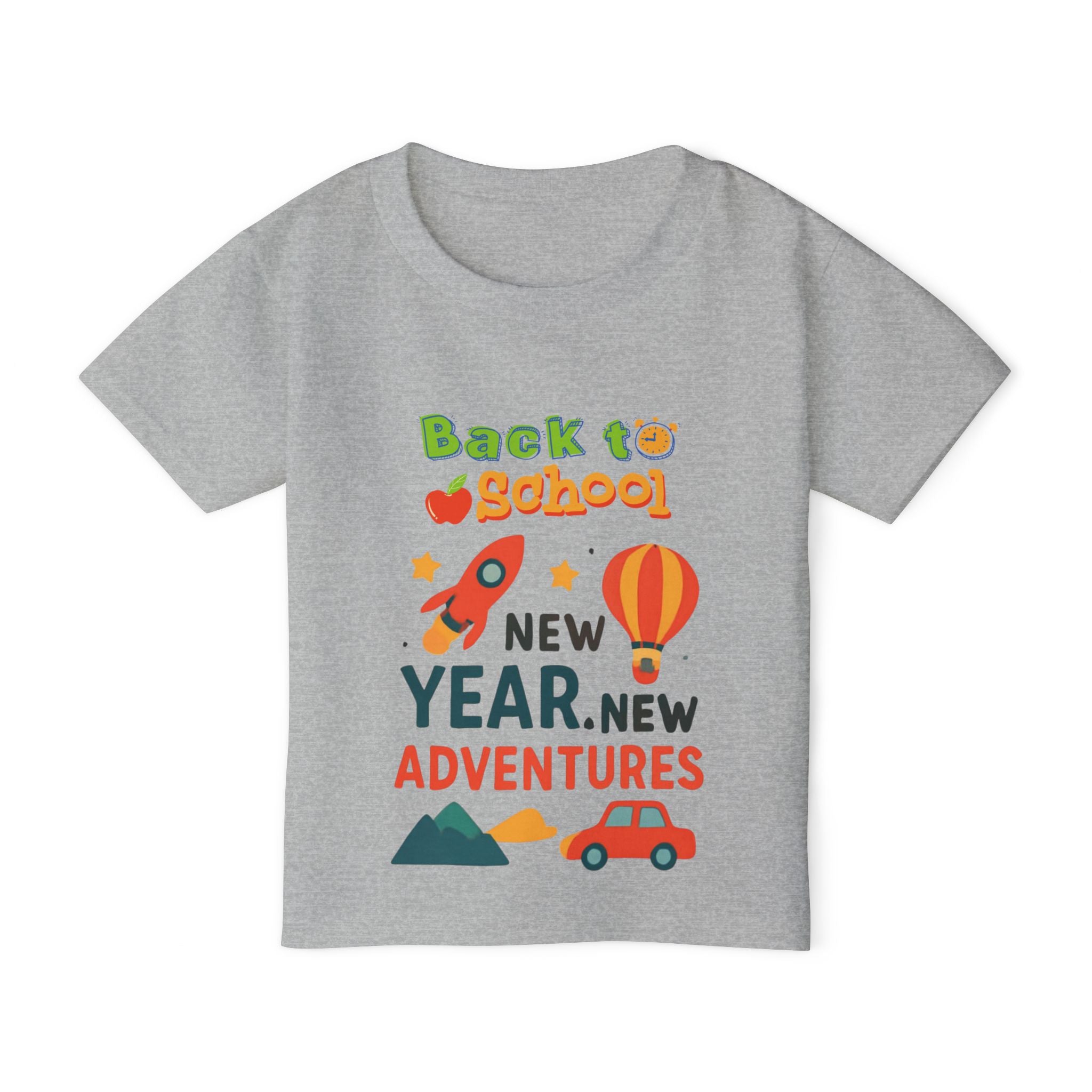 Toddler T‑Shirt — "Back to School: New Year, New Adventures" Cute Kids Graphic