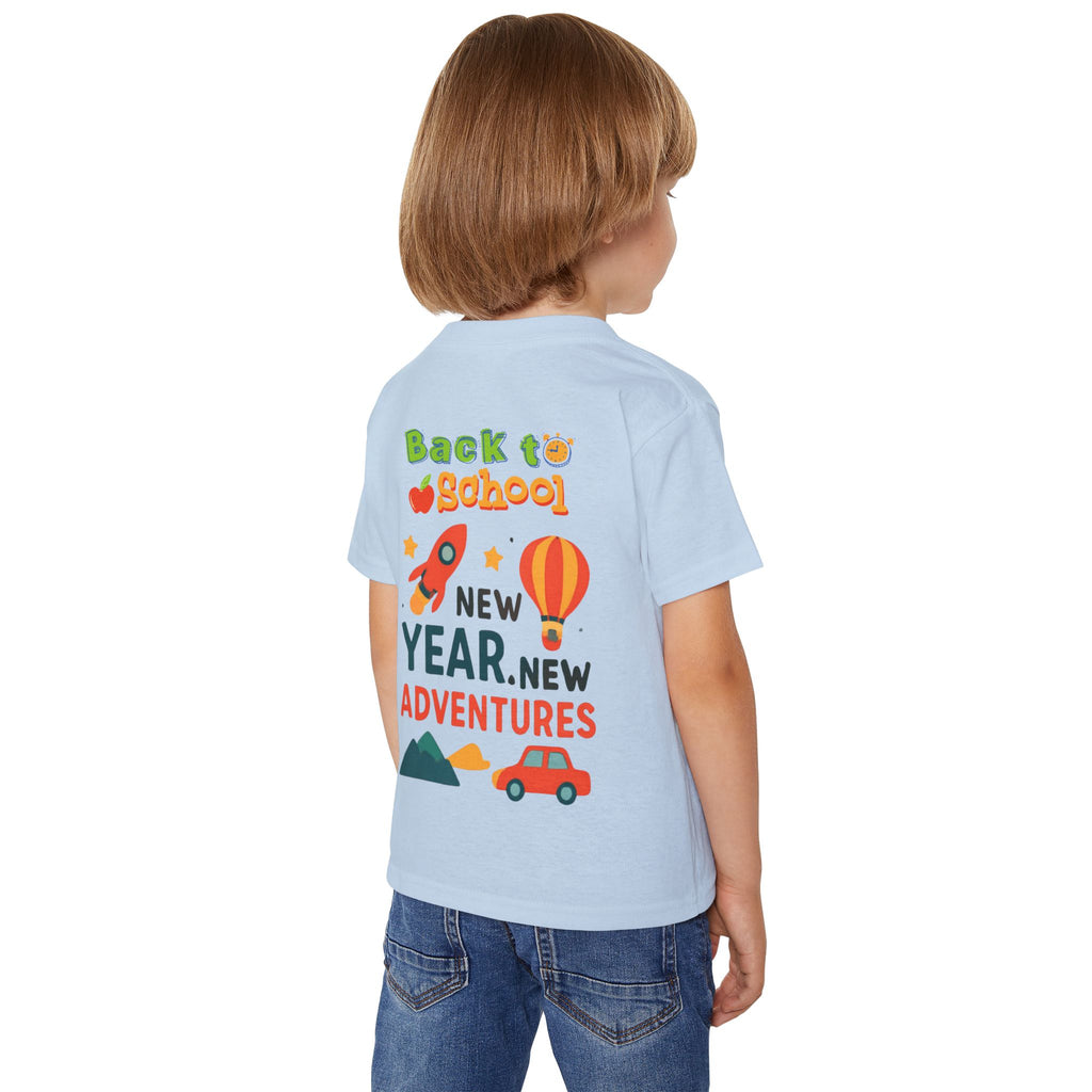 Toddler T‑Shirt — "Back to School: New Year, New Adventures" Cute Kids Graphic