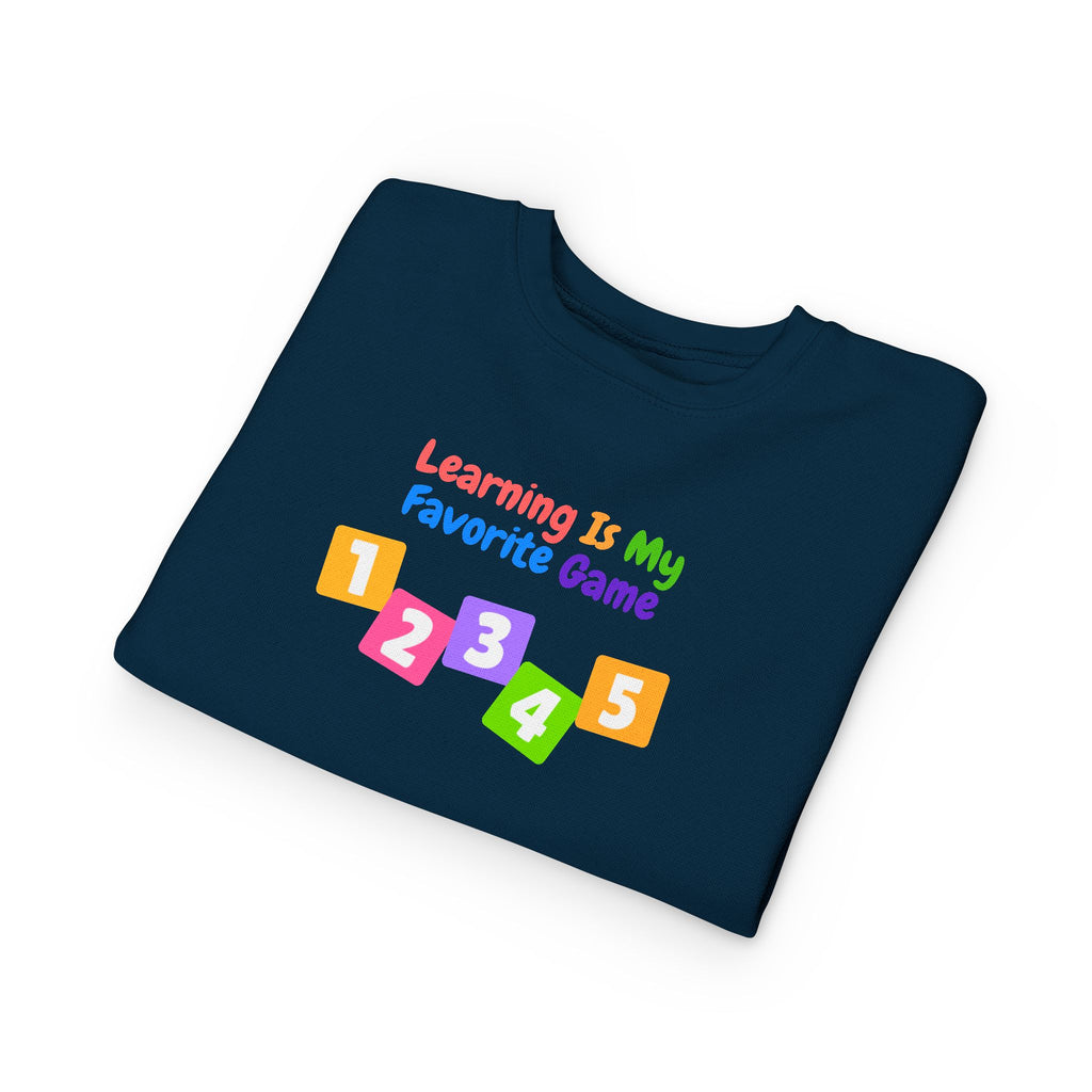 Learning Is My Favorite Game Toddler Sweatshirt – Colorful Numbers 1-5 Preschool Tee