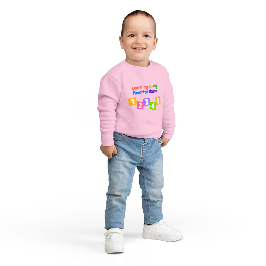 Learning Is My Favorite Game Toddler Sweatshirt – Colorful Numbers 1-5 Preschool Tee