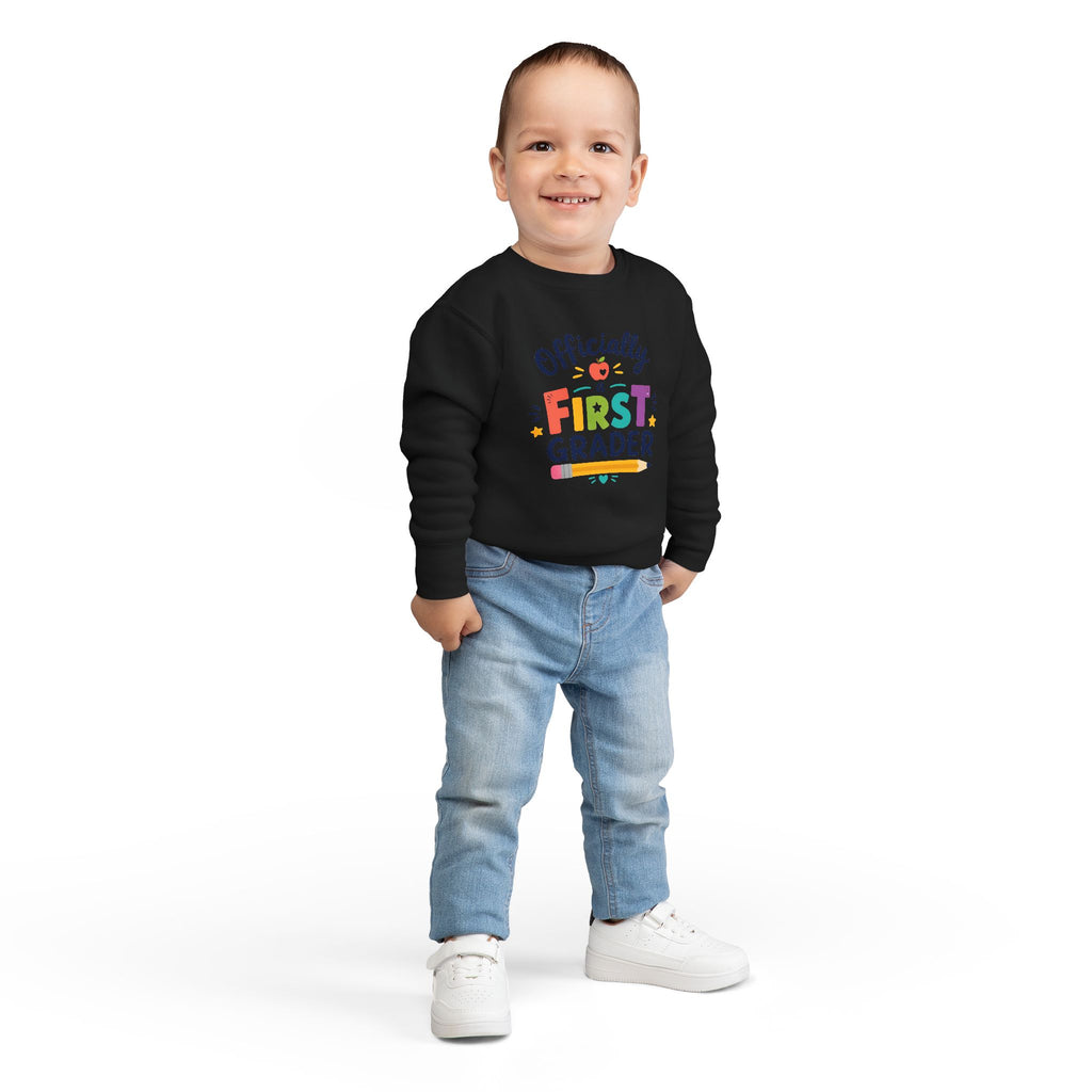 1st Grade Toddler Sweatshirt — Colorful Back-to-School Crewneck for Kids