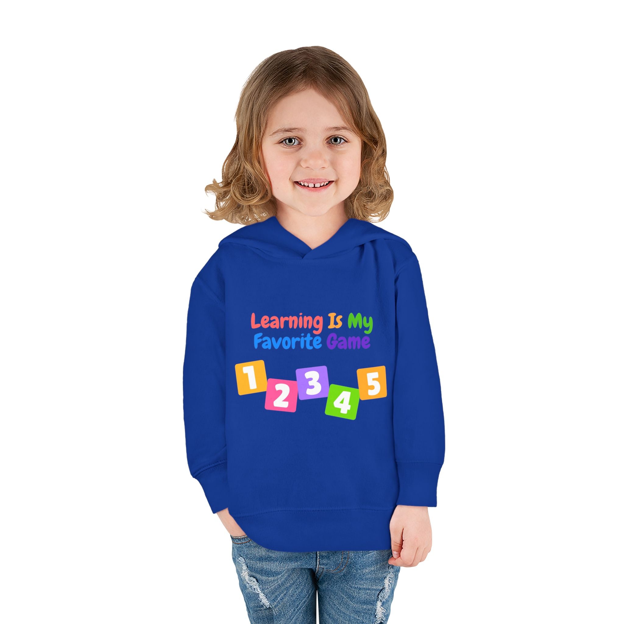 Toddler Hoodie — "Learning Is My Favorite Game" Colorful Numbers Pullover