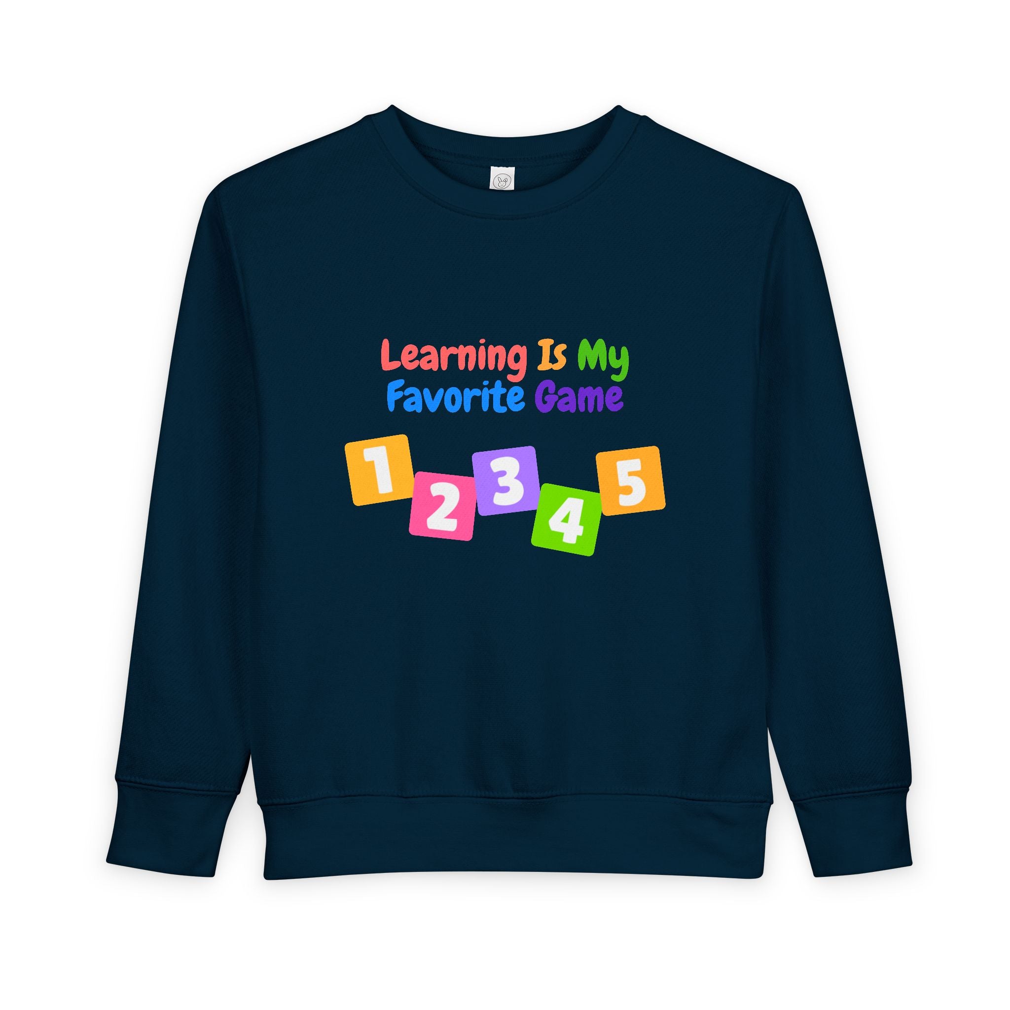 Learning Is My Favorite Game Toddler Sweatshirt – Colorful Numbers 1-5 Preschool Tee
